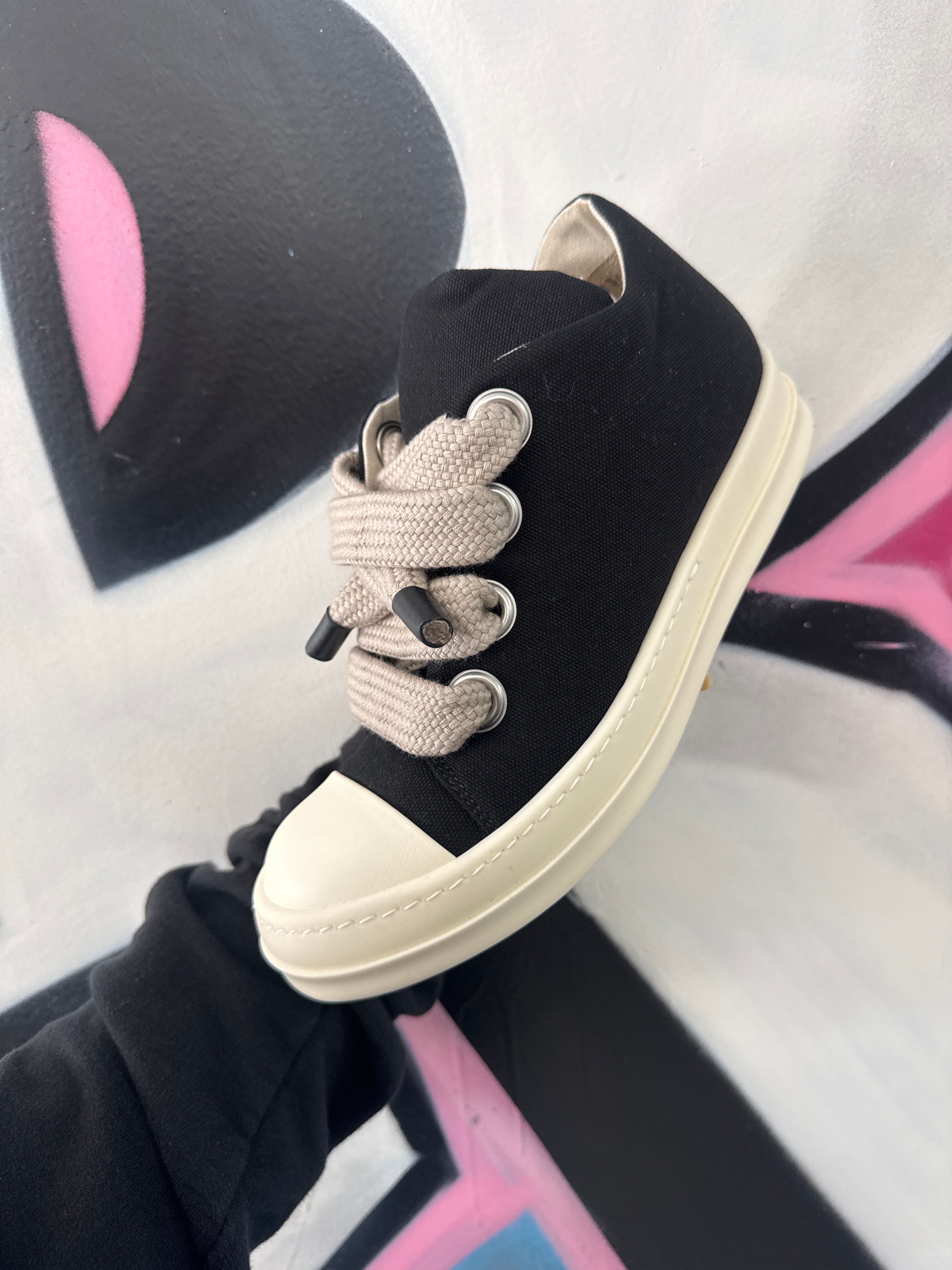 Rick Owens Padded Jumbo Lace Low Black Milk (EU 38.5) New With Box