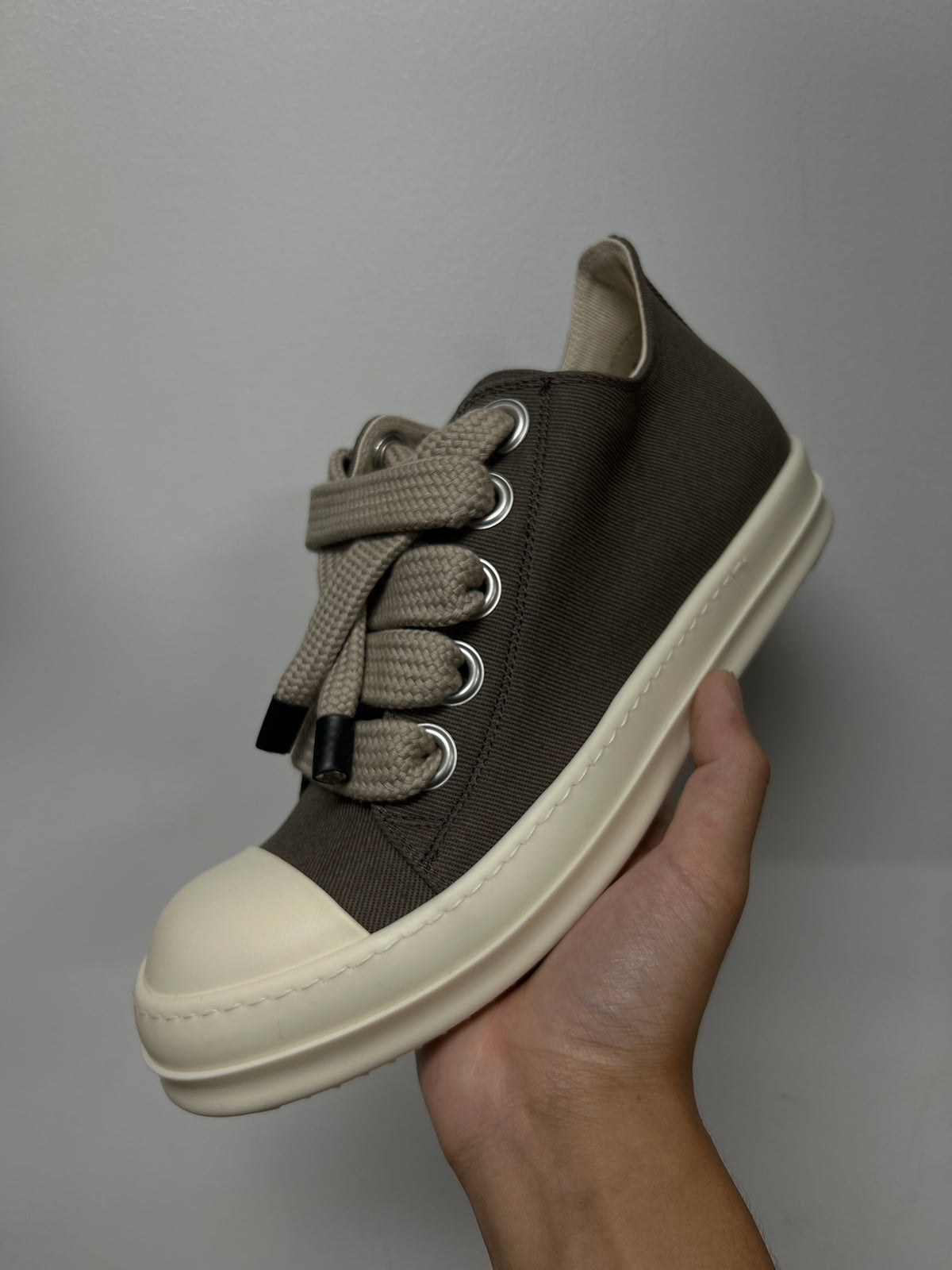 Rick Owens Dust & Milk Jumbo DRKSHDW Lace Ramone Low Sneakers