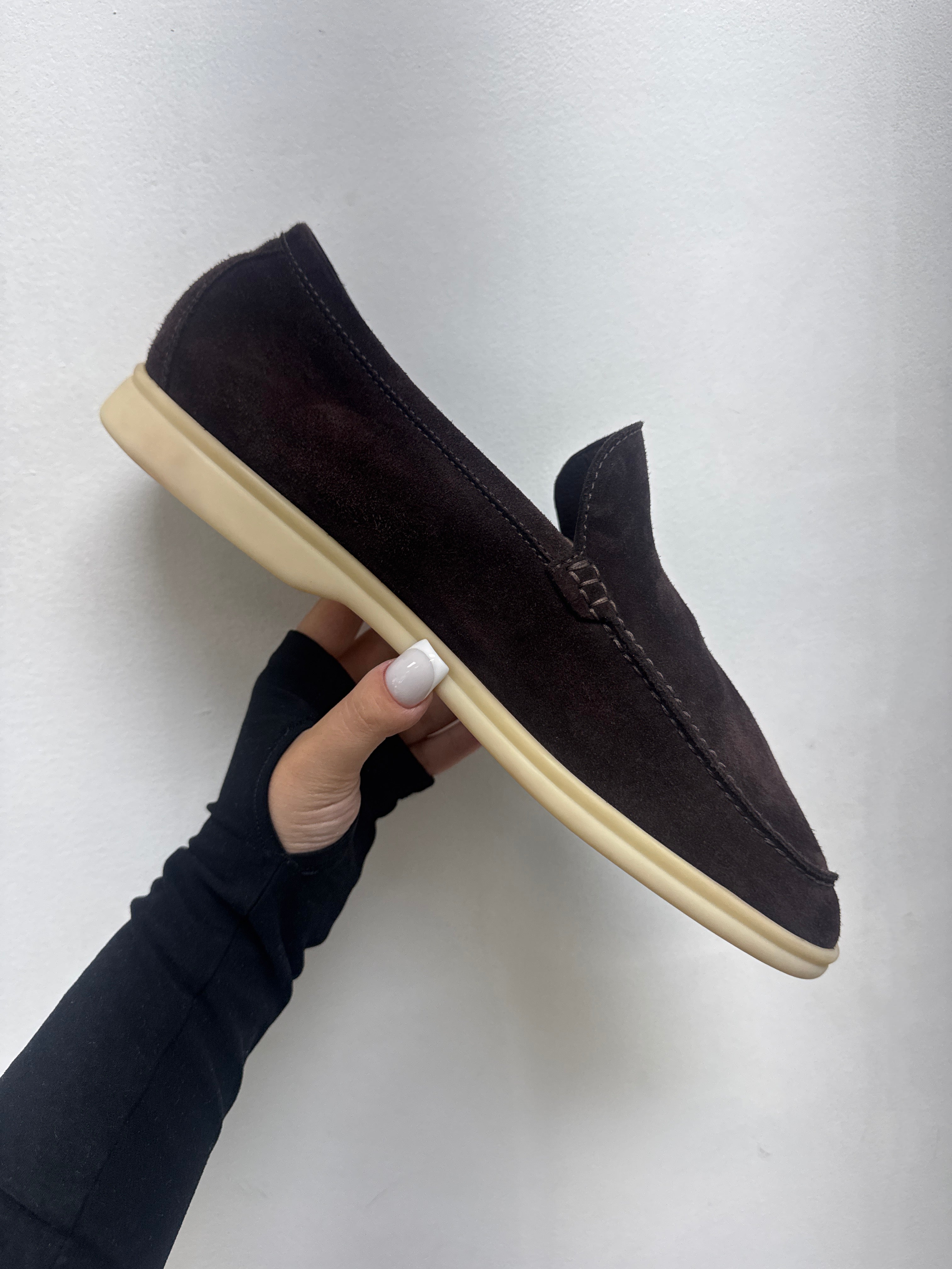 Loro Piana Brown Suede Summer Walk Shoes
