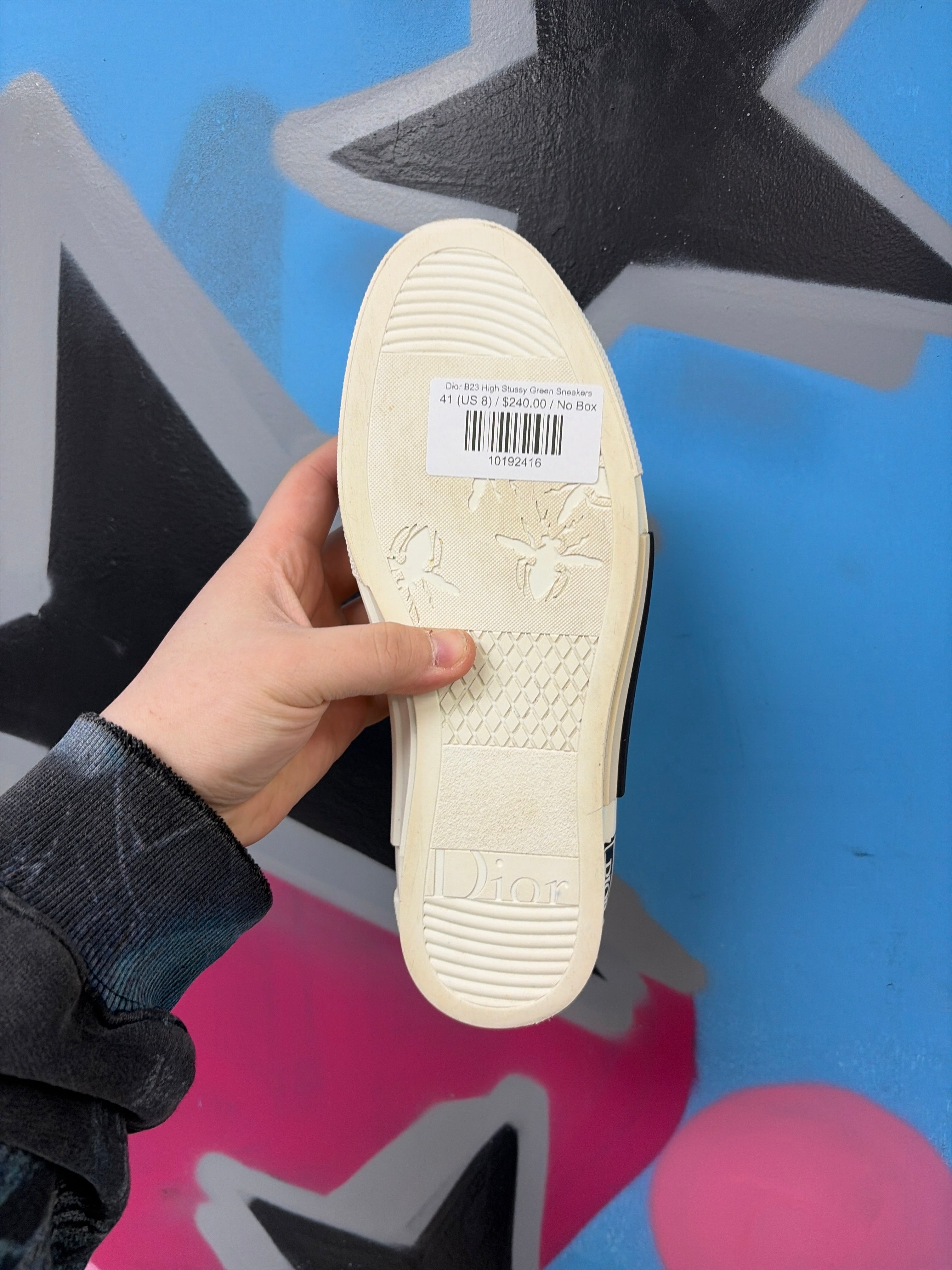Dior B23 High Stussy Green Sneakers