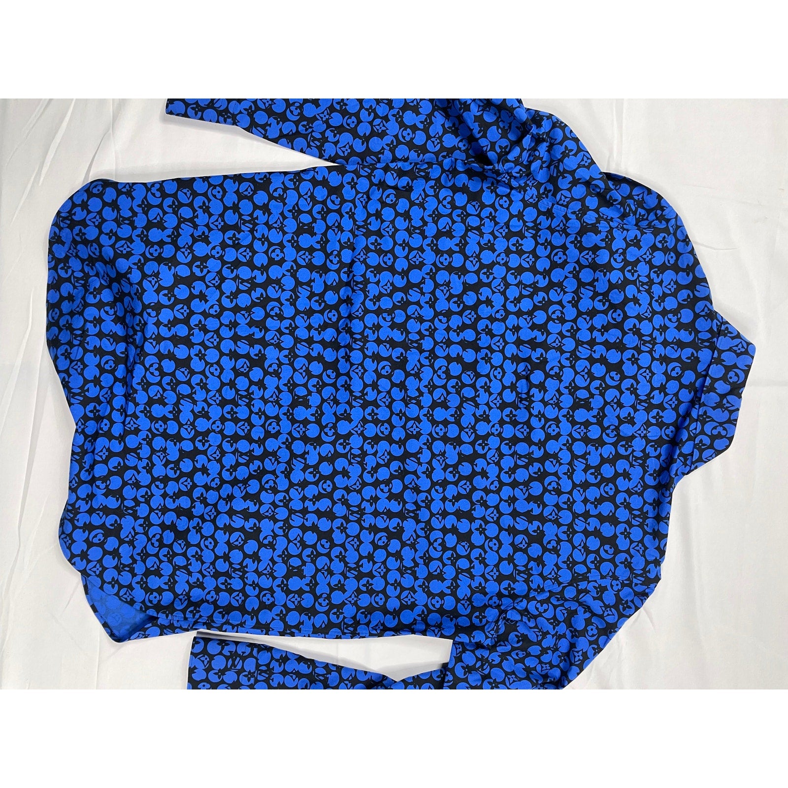 Louis Vuitton Button Up Royal Blue Black Small New