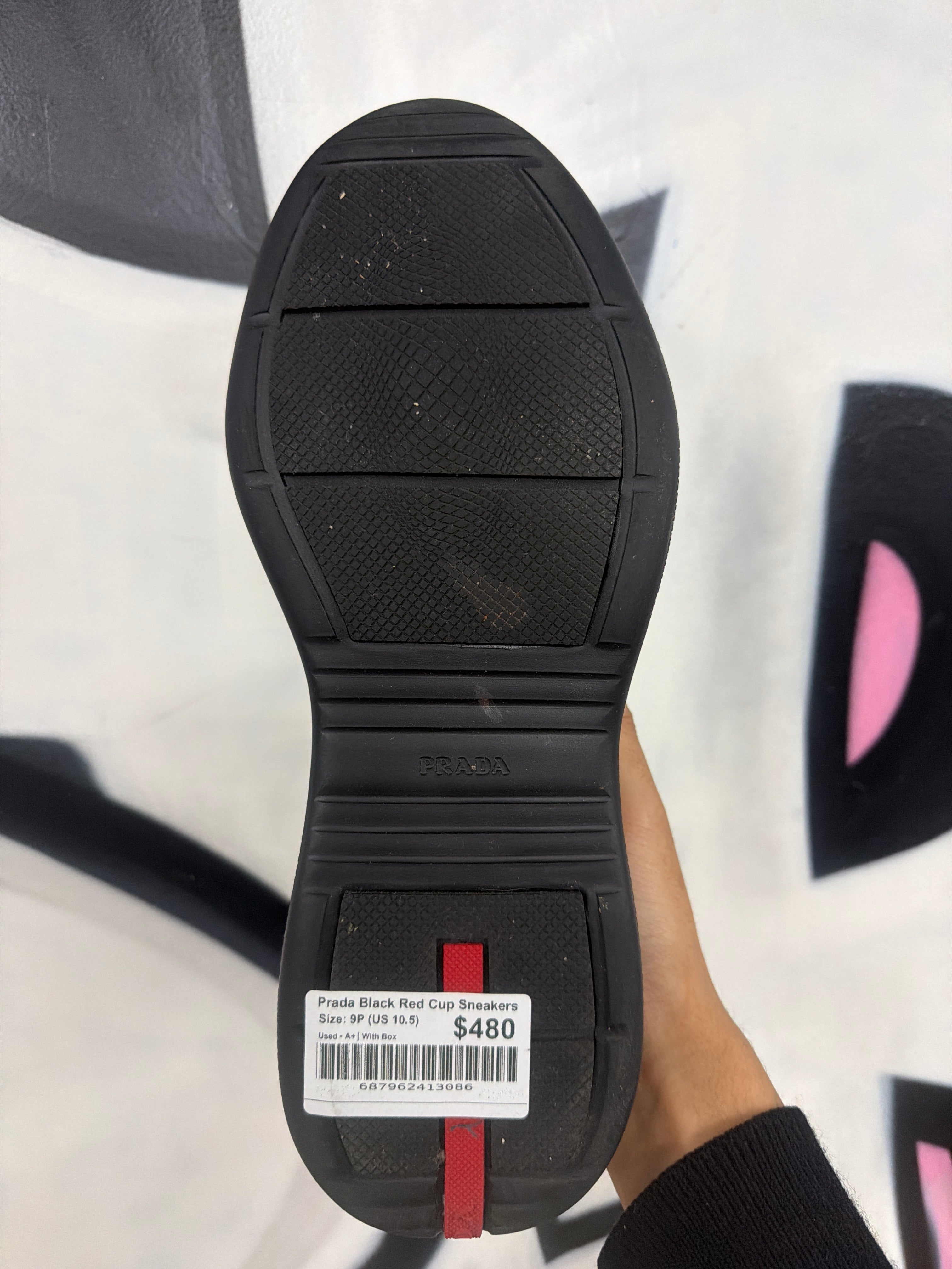 Prada Black Red Cup Sneakers