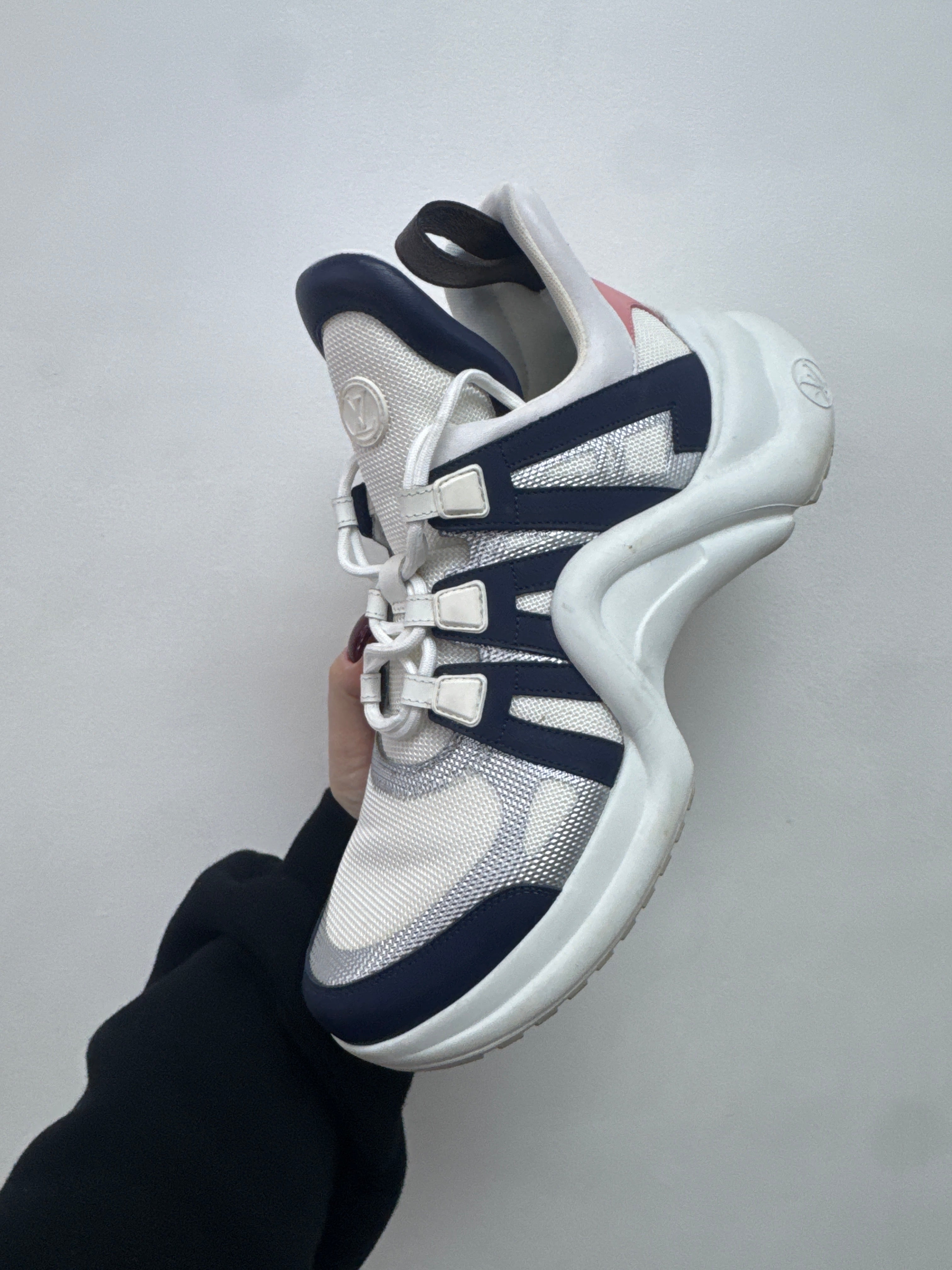 Louis Vuitton Arch Light White Navy SIlver Sneakers