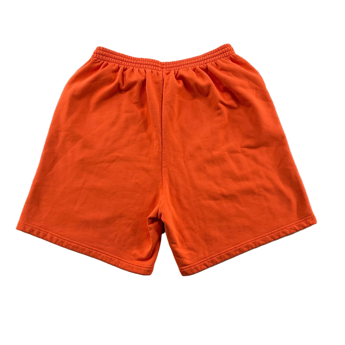 Balenciaga Orange Embroidered Logo Sweat Shorts