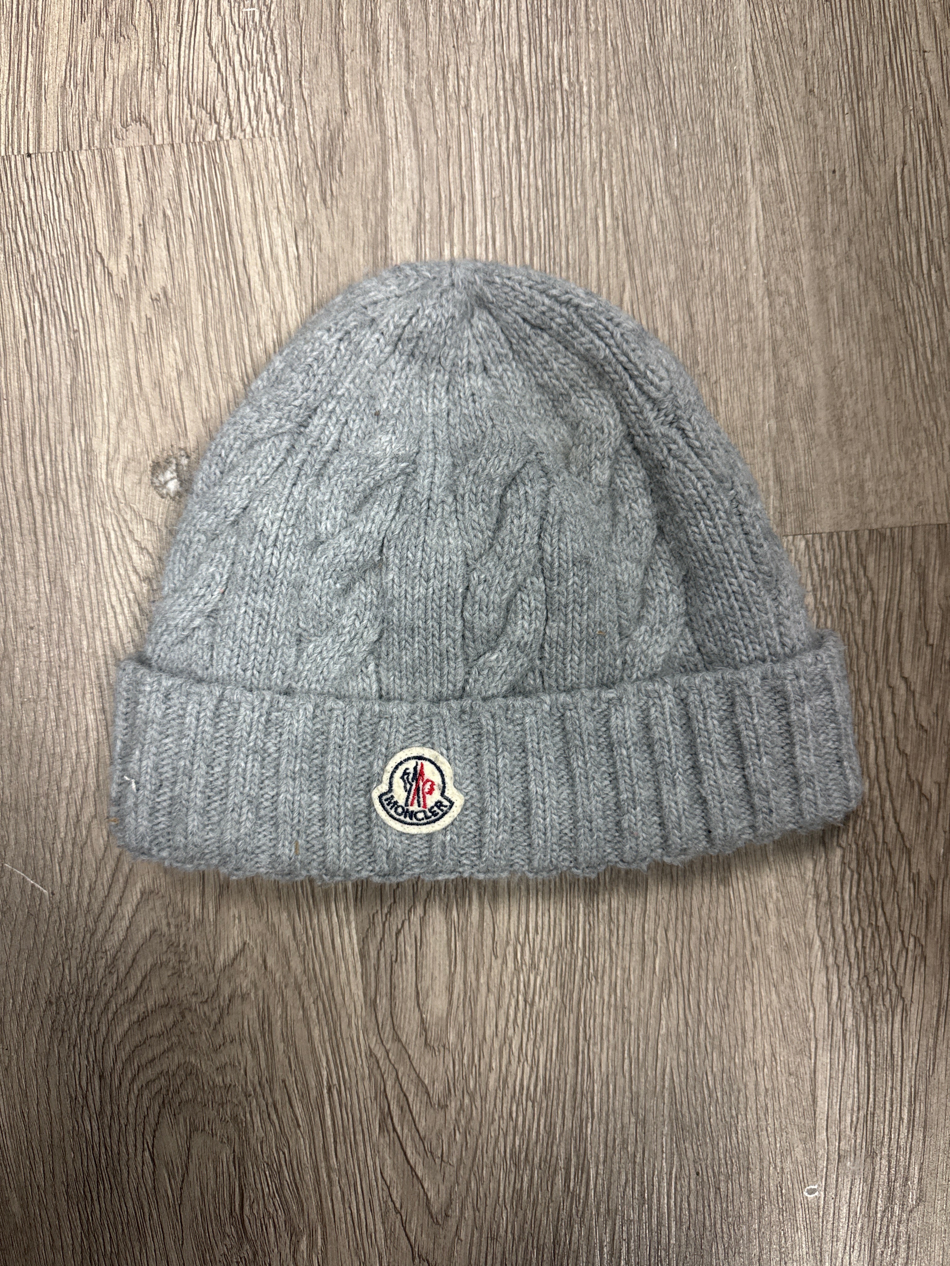 Moncler Grey Logo Beanie Beanie