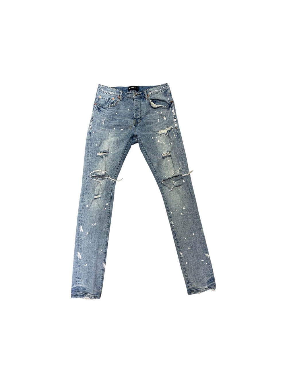 Purple Brand Paint Splatter Light Wash Jeans