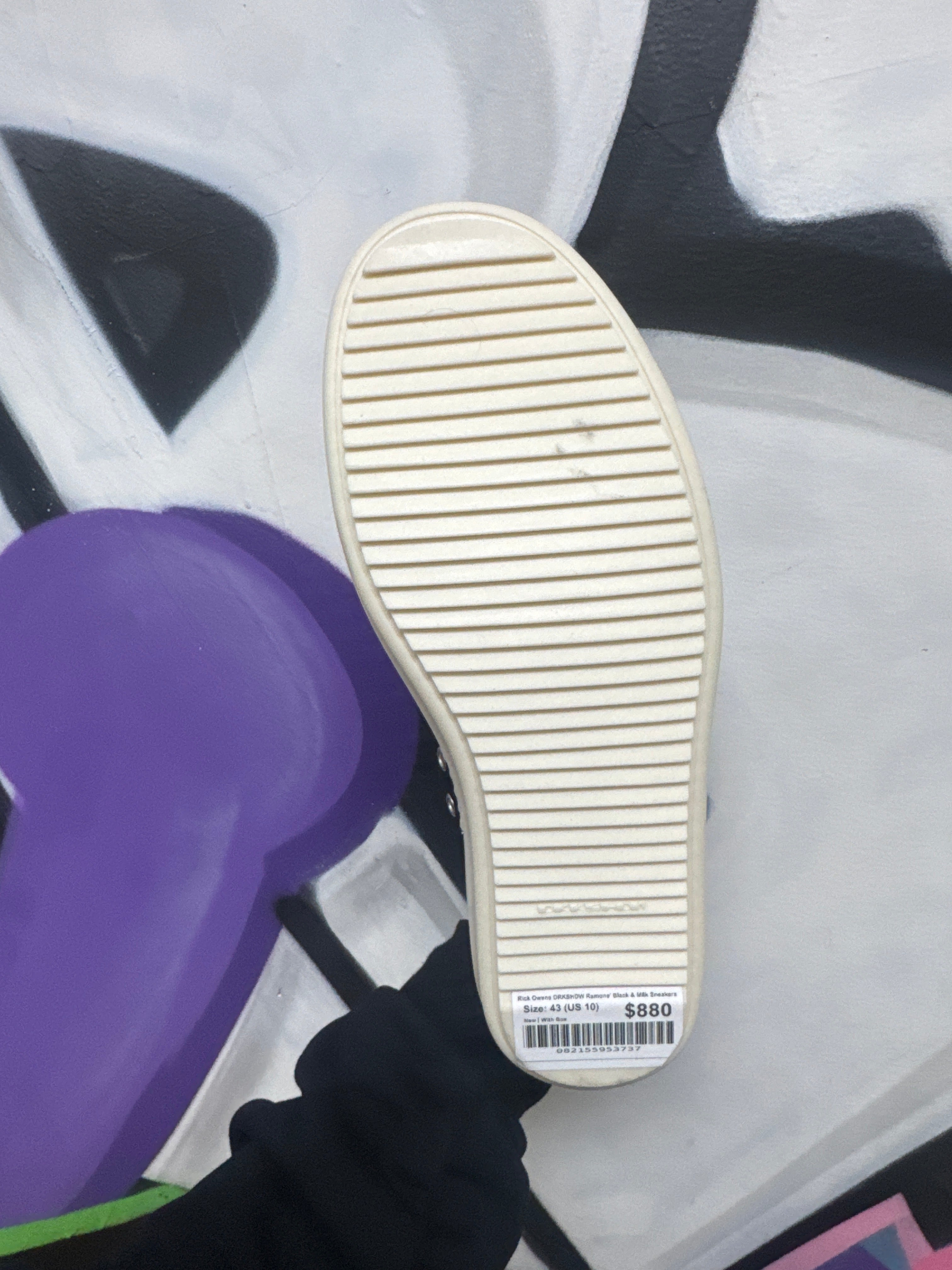 Rick Owens DRKSHDW Ramone' Black & Milk Sneakers