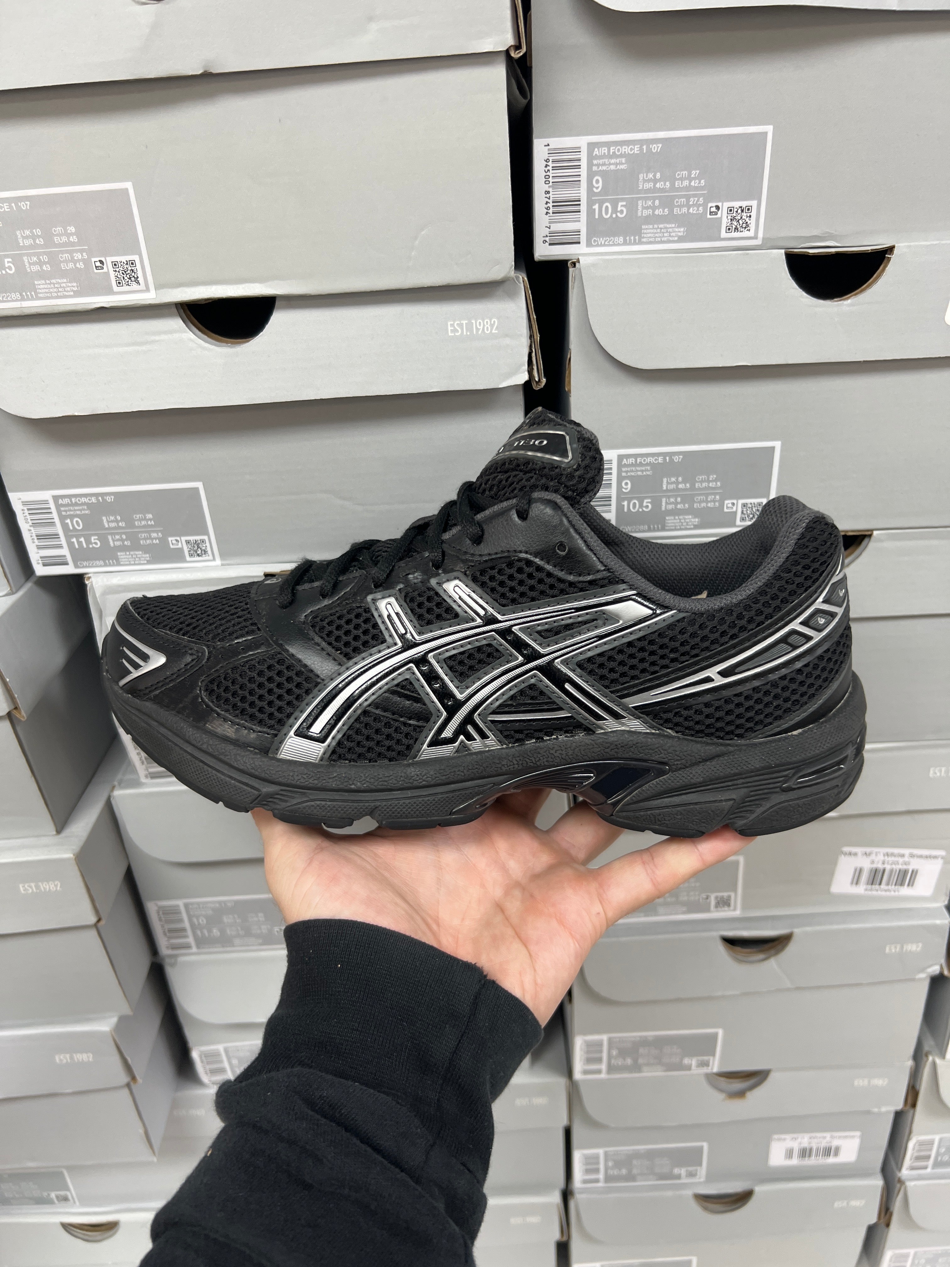 ASICS Black Pure Silver Gel-1130 Sneakers