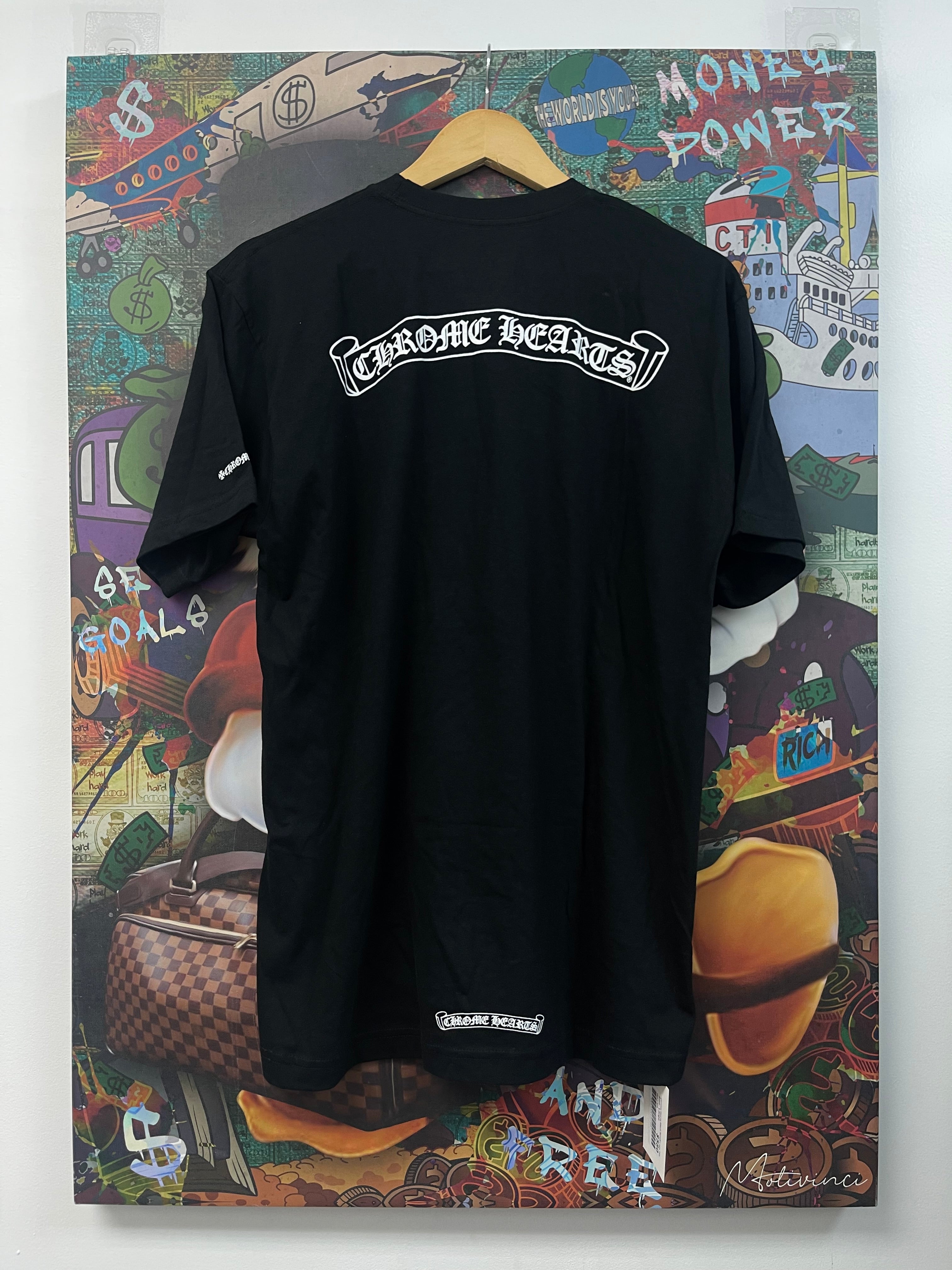 Chrome Hearts Black Scroll Logo Tee