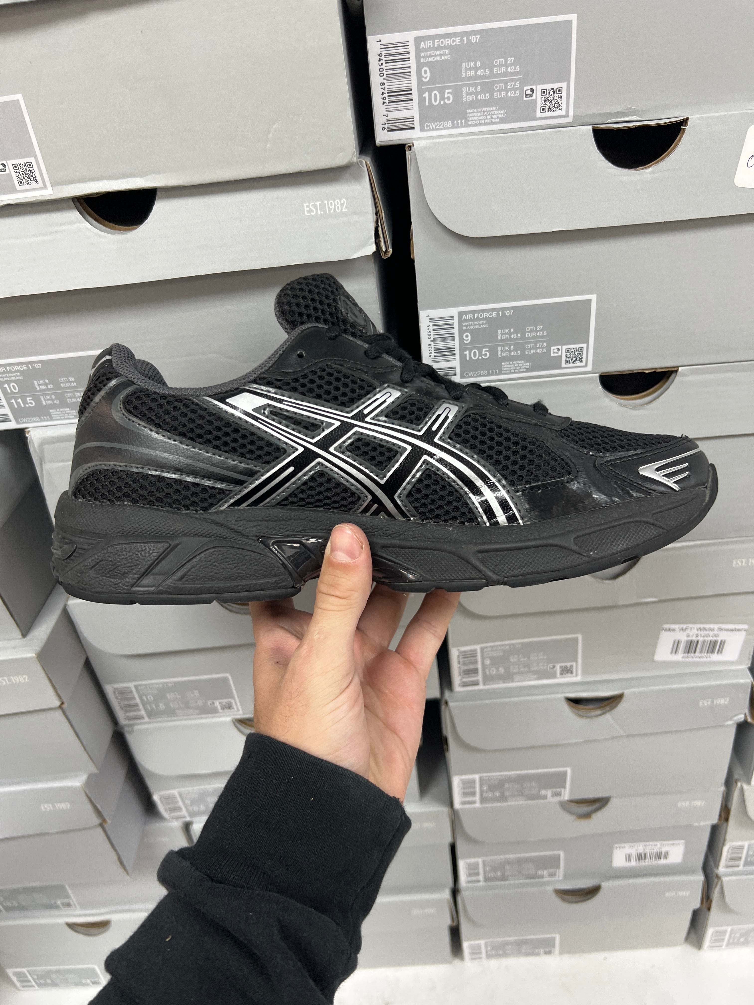ASICS Black Pure Silver Gel-1130 Sneakers