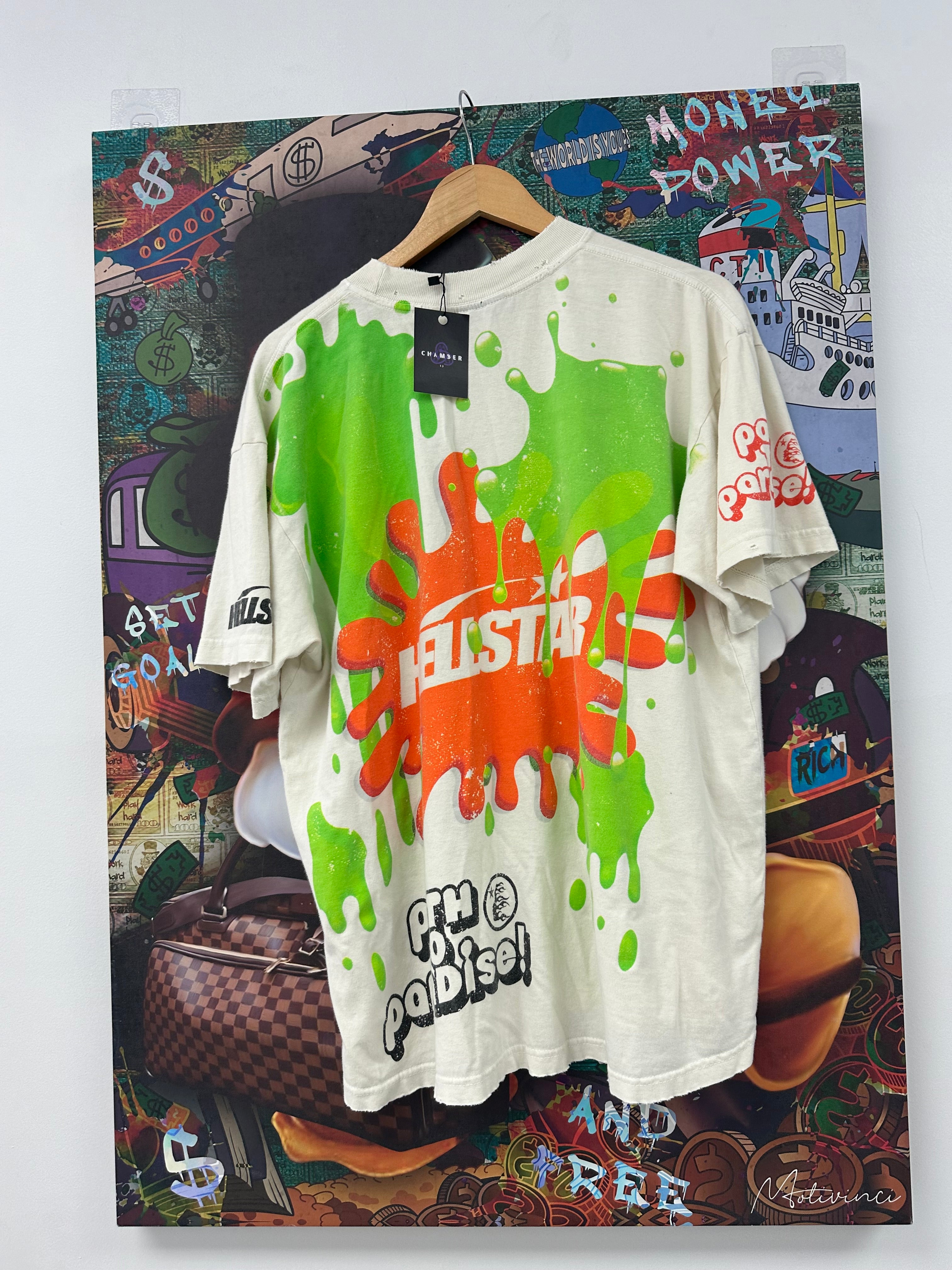Hellstar Slime Tee New Large In Plastic