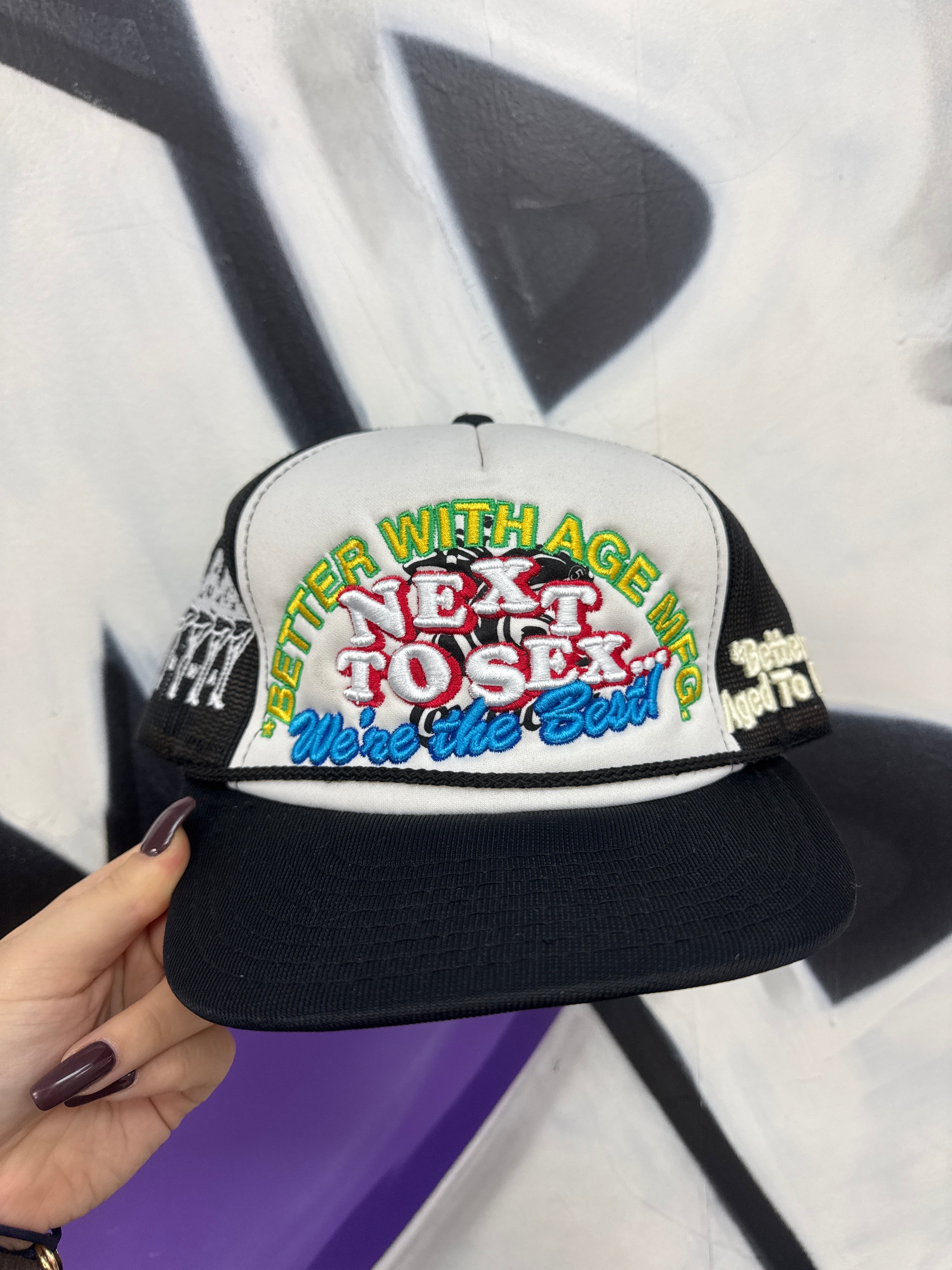 Better With Age 'Next to Sex' Black & White Hat