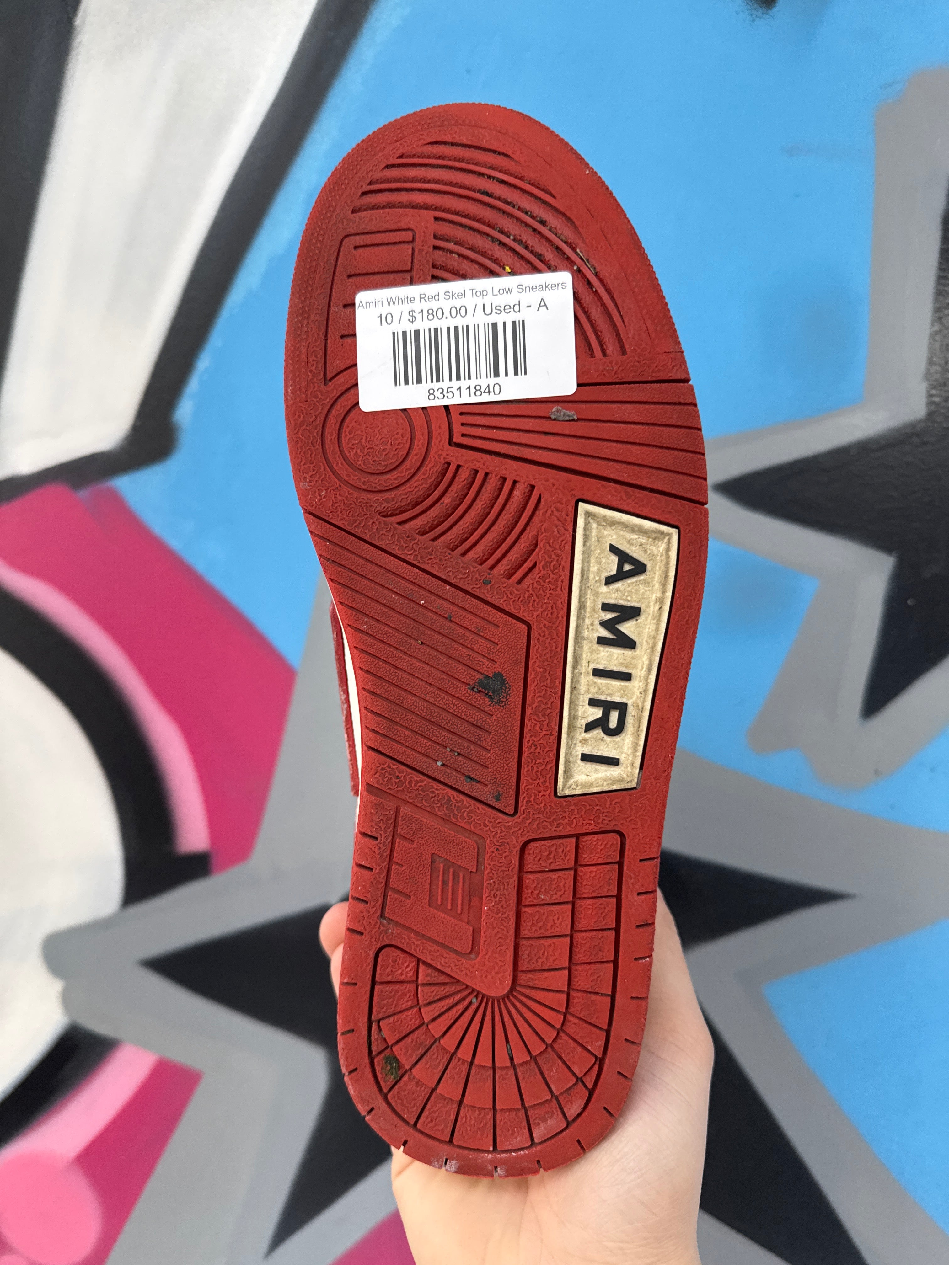 Amiri White Red Skel Top Low Sneakers