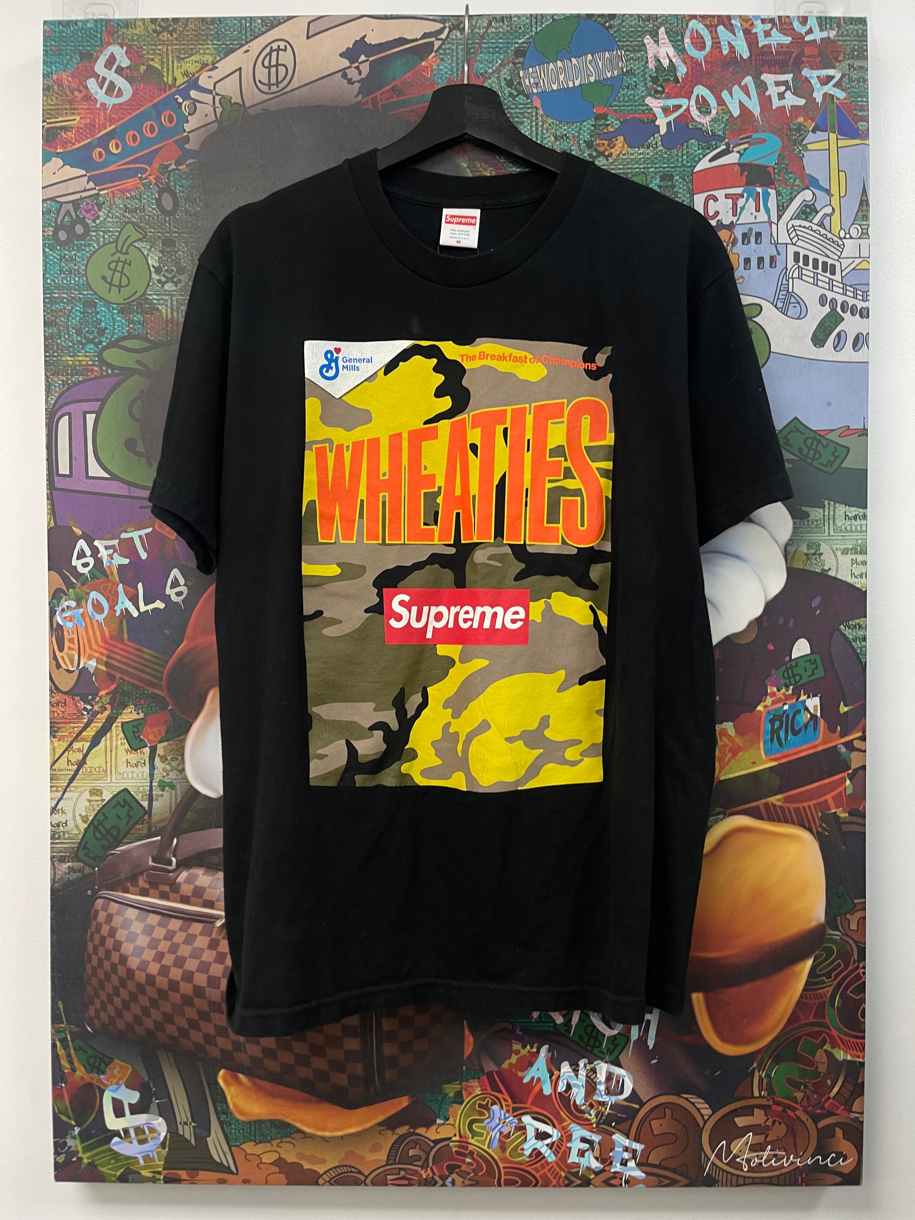 Supreme Black Wheaties Tee