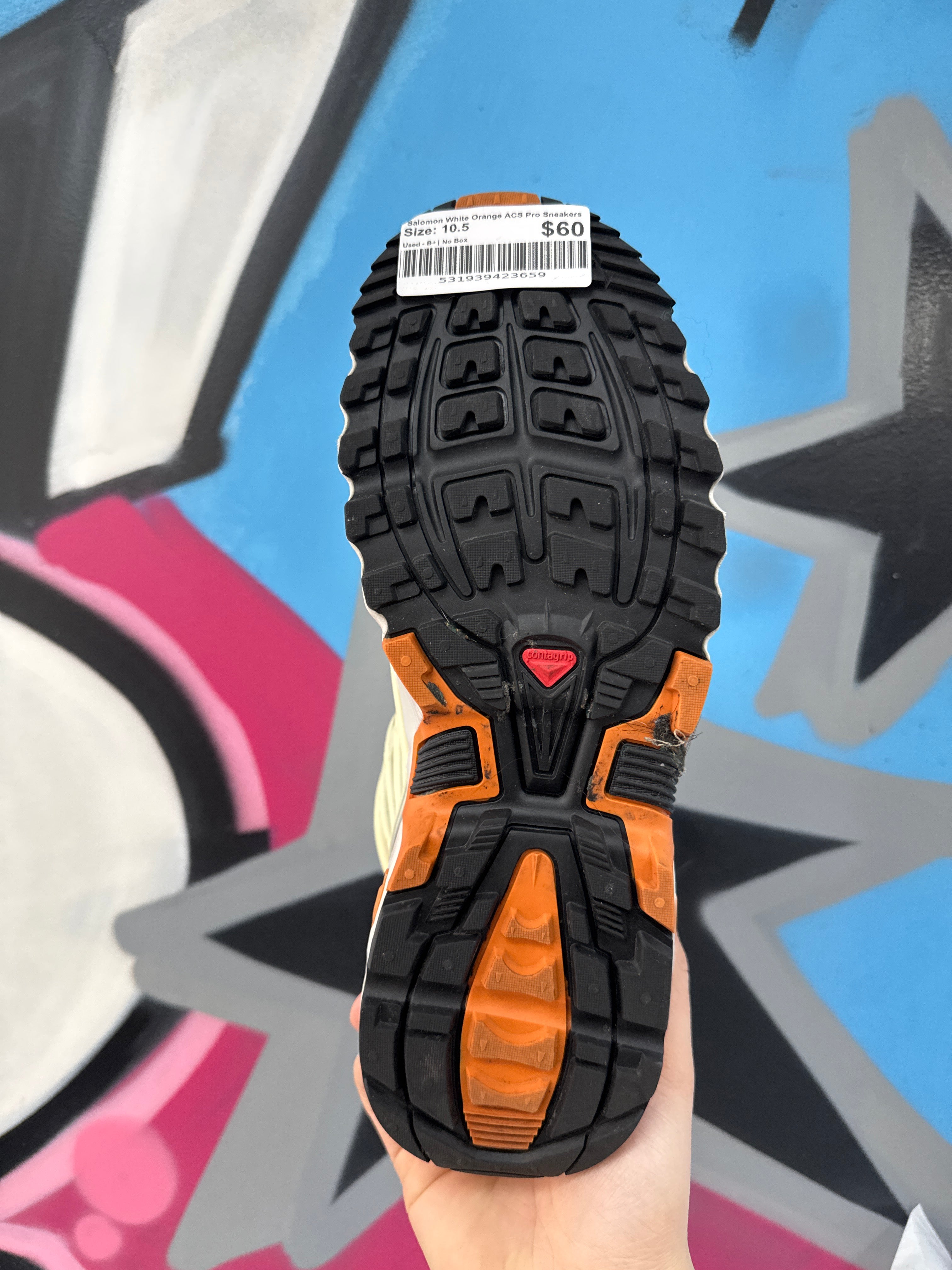 Salomon White Orange ACS Pro Sneakers