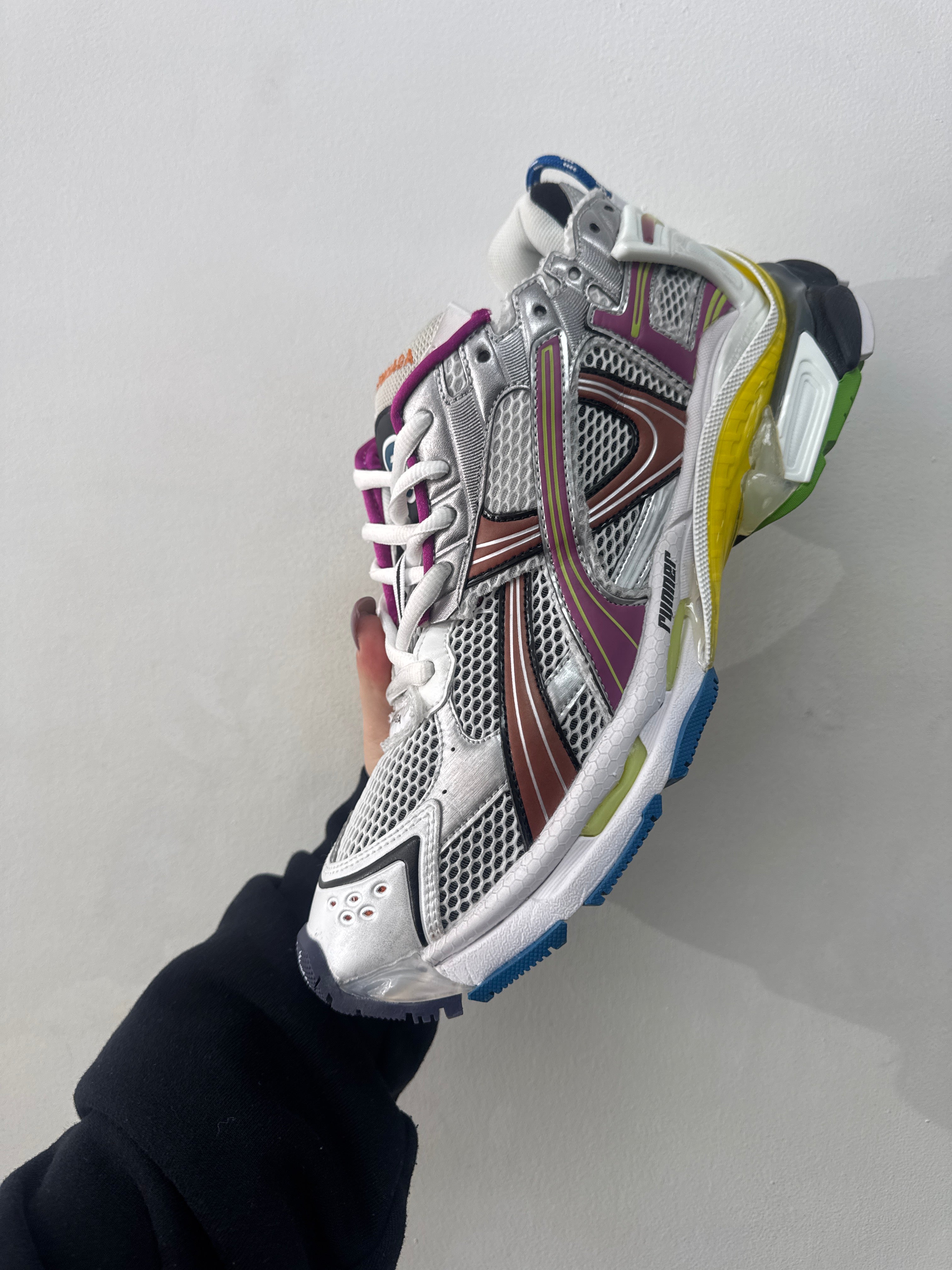 Balenciaga White Multi Runner Sneakers