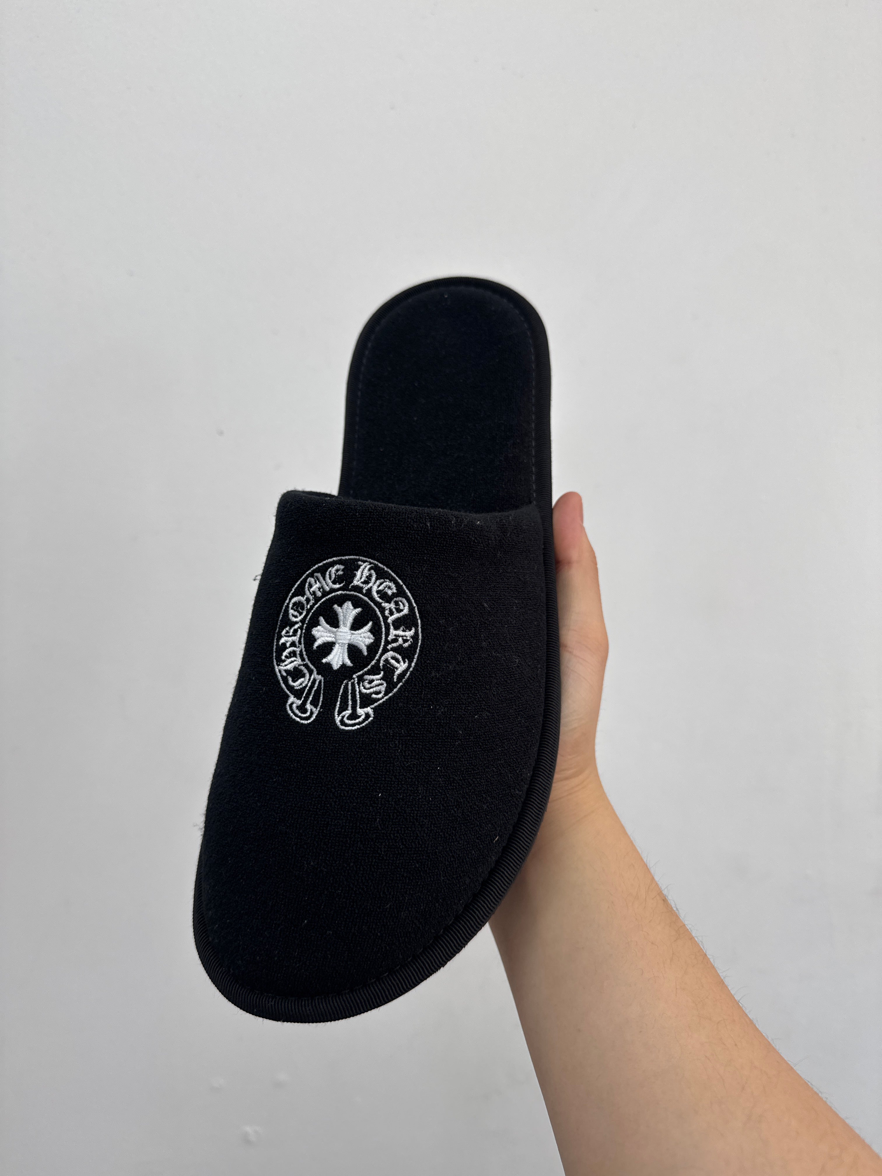 Chrome Hearts Black Horseshoe Plus Sandals