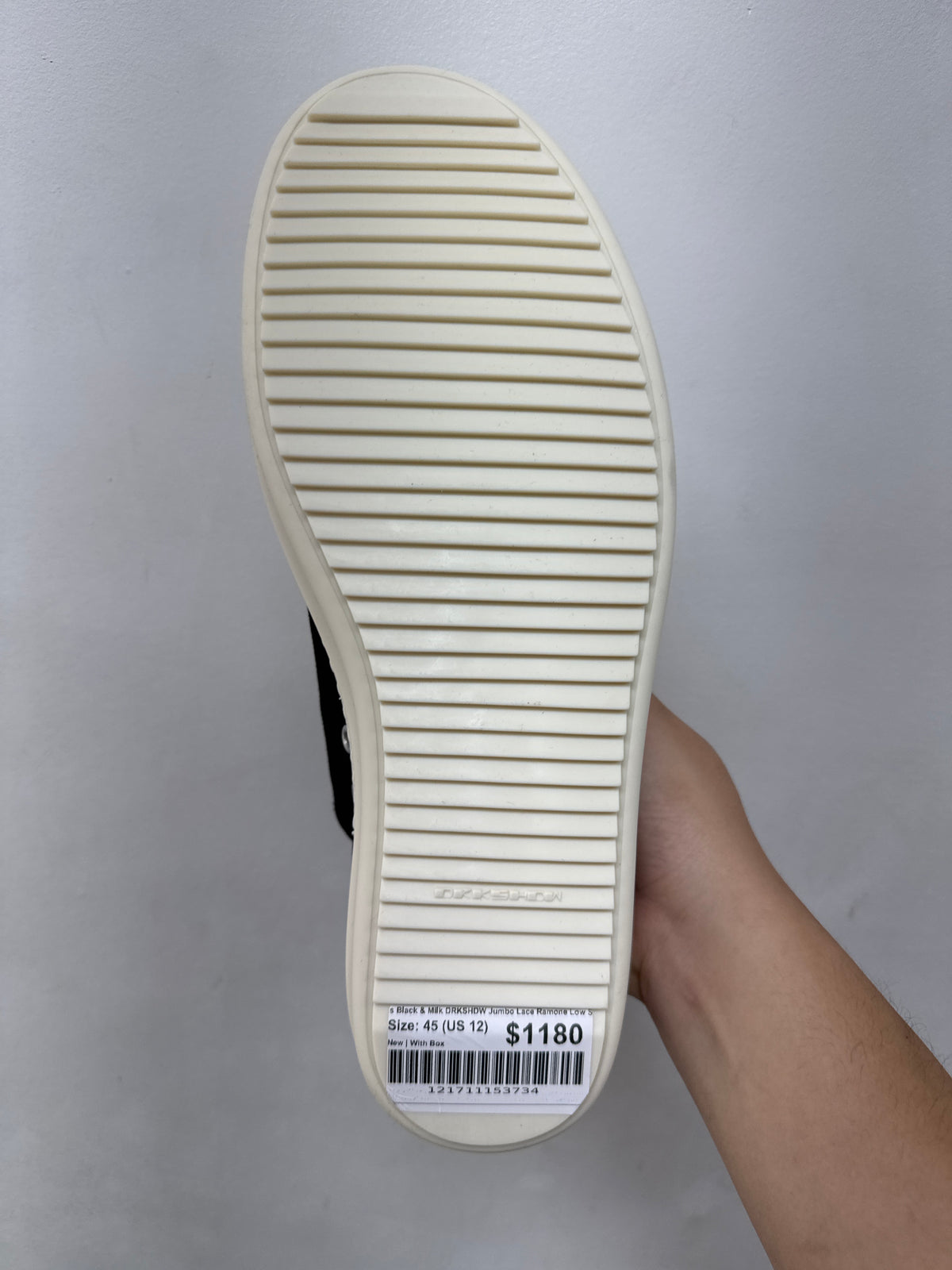 Rick Owens Black & Milk DRKSHDW Jumbo Lace Ramone Low Sneakers