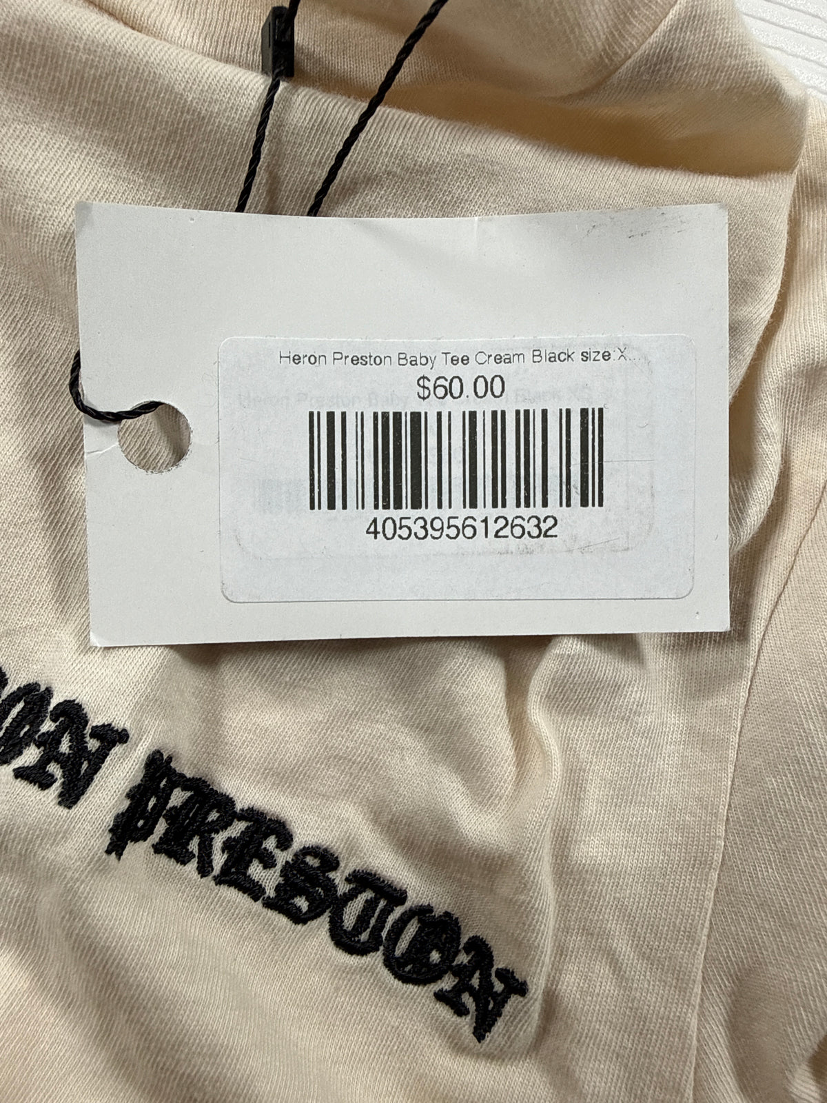 Heron Preston Baby Tee Cream Black