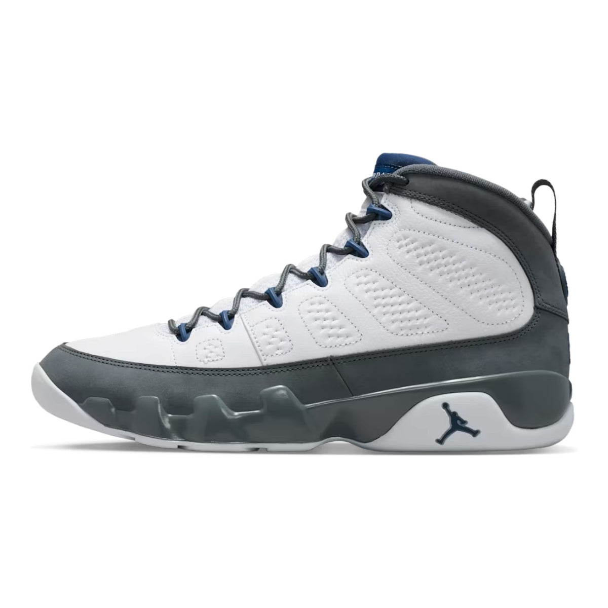 Air Jordan 9 'Flint Grey & French Blue' White & Grey Sneakers