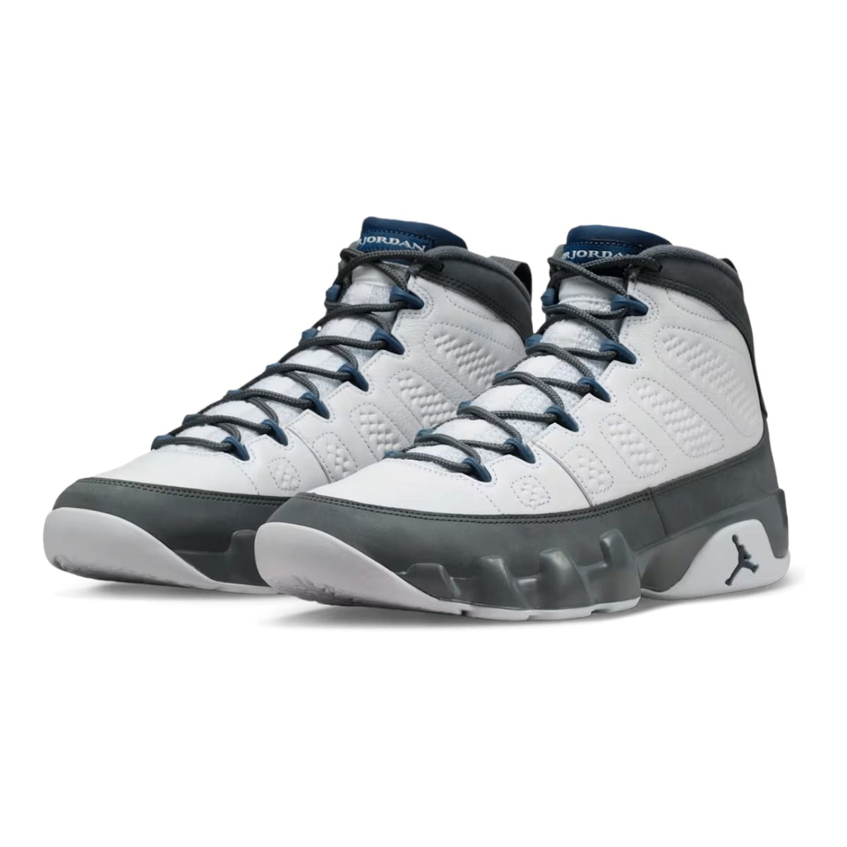 Air Jordan 9 'Flint Grey & French Blue' White & Grey Sneakers