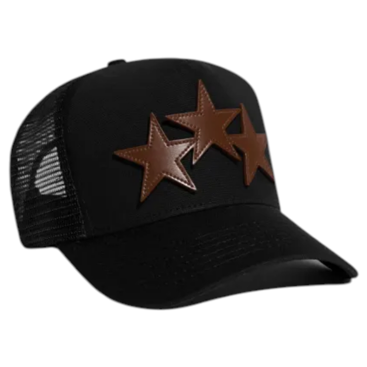 Amiri Brown 3 Star Black Trucker Hat