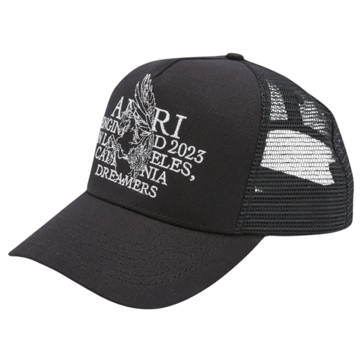 Amiri Pegasus Black Trucker Cap