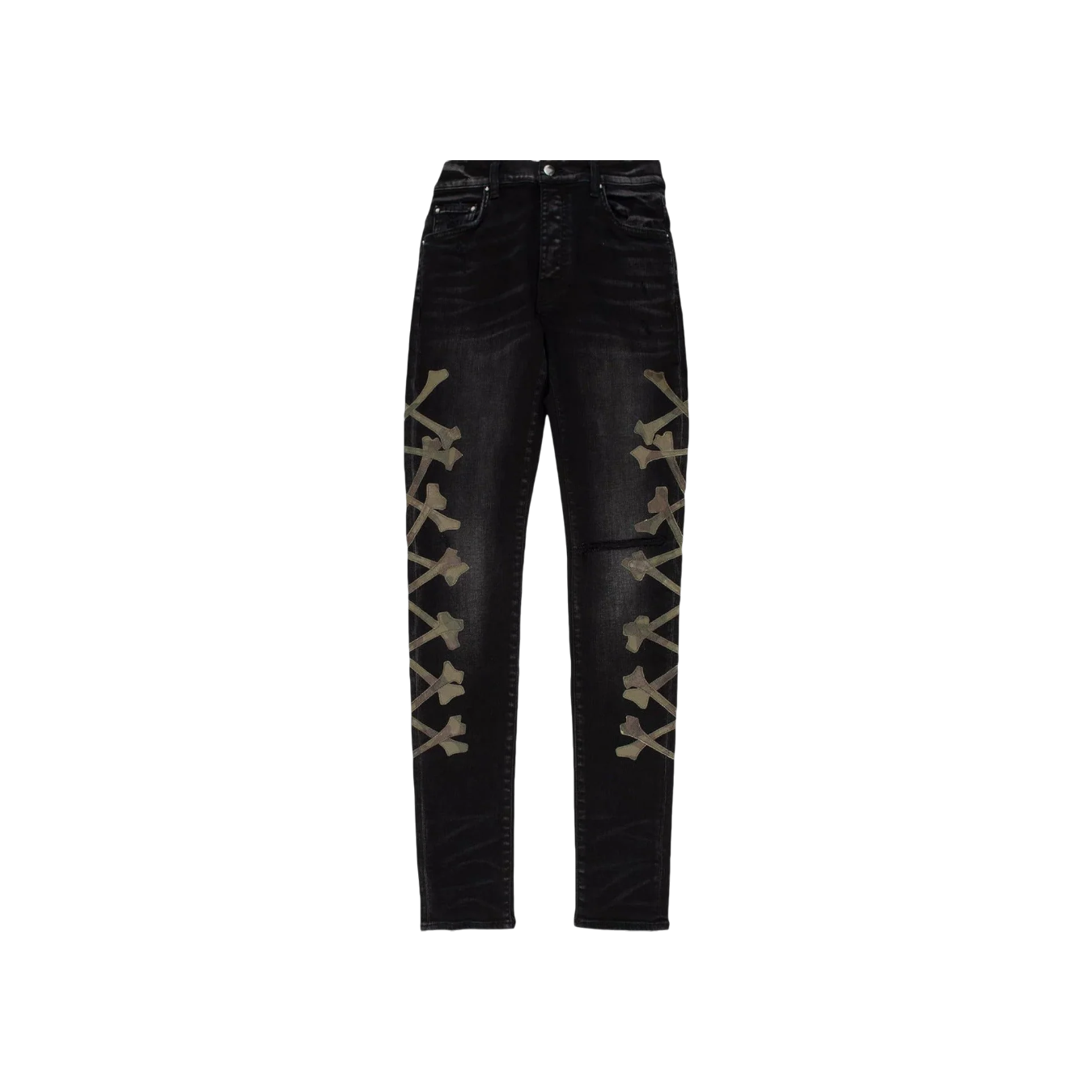 Amiri 'Camo Bones' Black Jeans