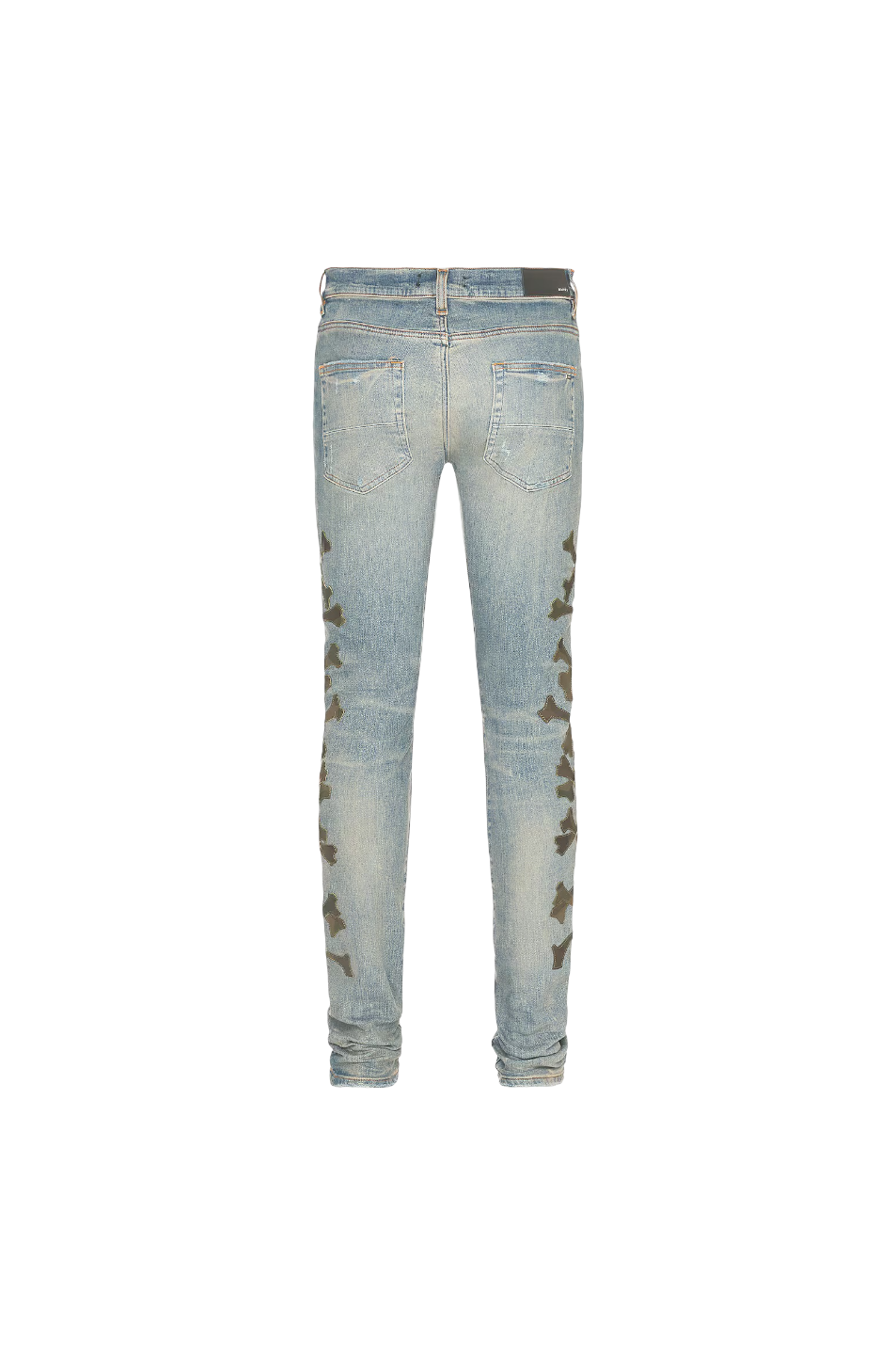 Amiri 'Camo Bones' Light Wash Blue Jeans