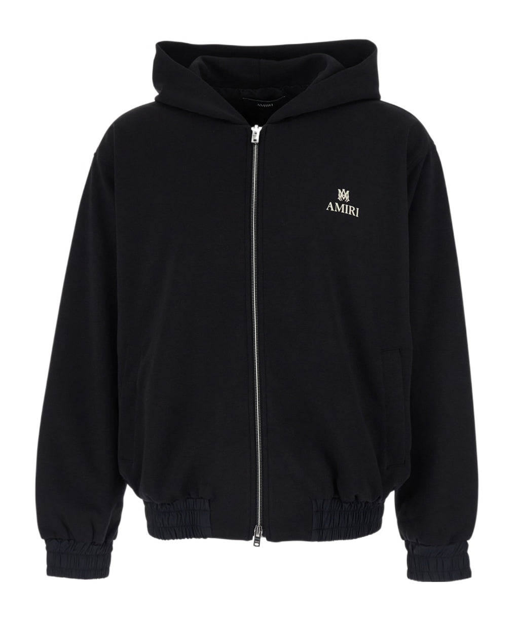 Amiri 'MA Core Logo' Black Zip Up Hoodie