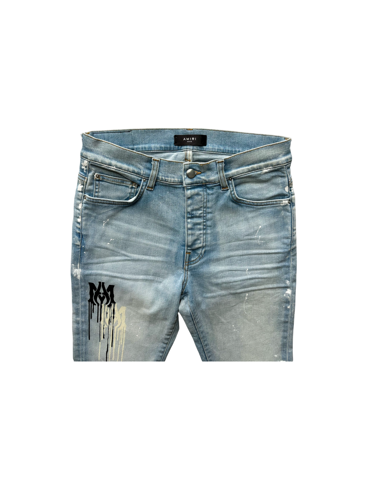 Amiri 'MA Stencil' Blue Jeans