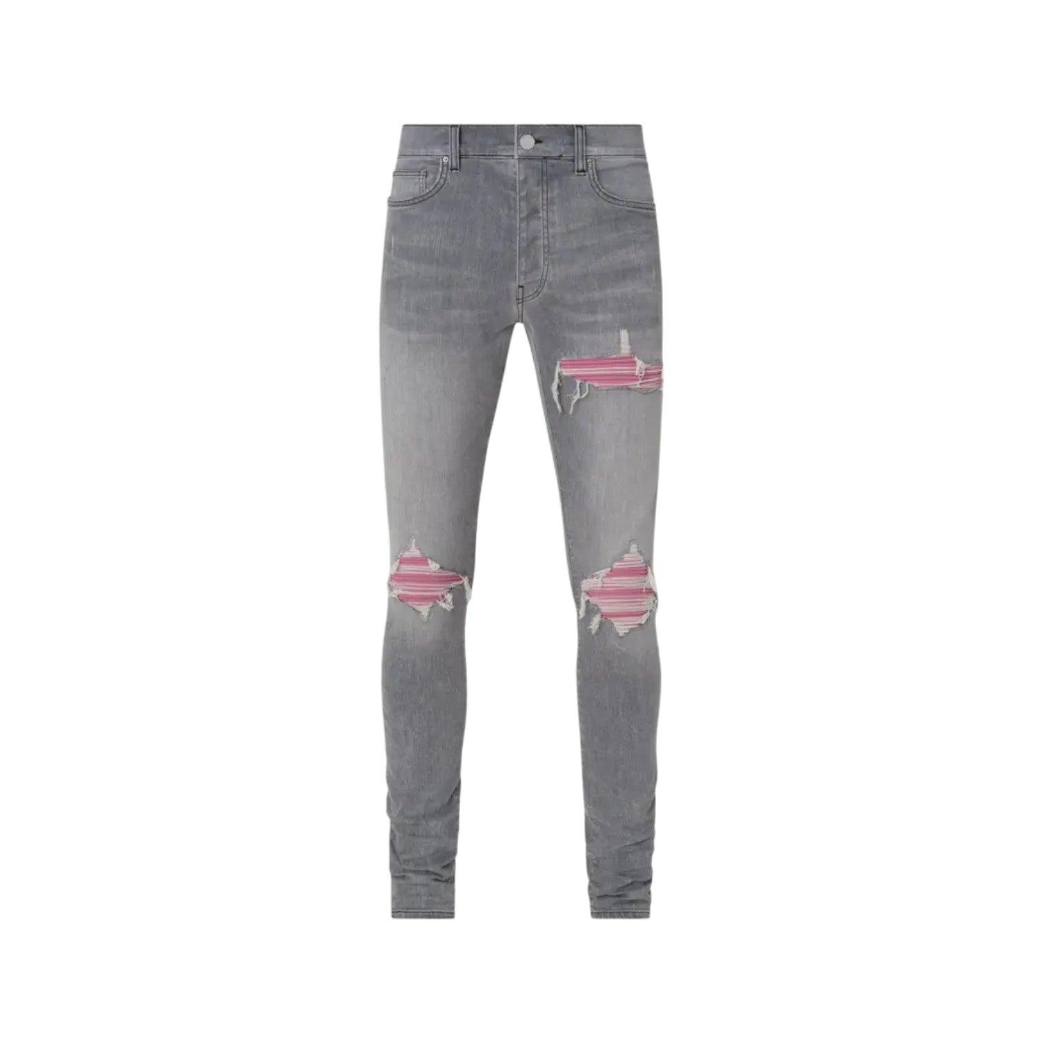 Amiri 'MX1' Pink Patch & Grey Jeans
