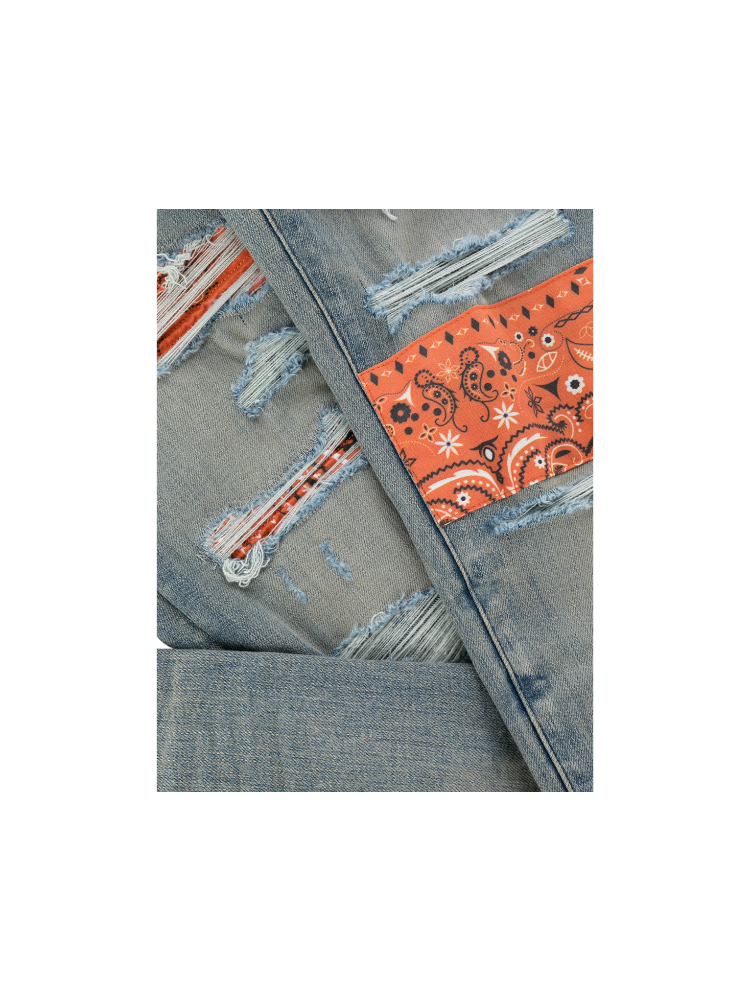 Amiri 'Vintage Bandana Art Patch' Blue Jeans