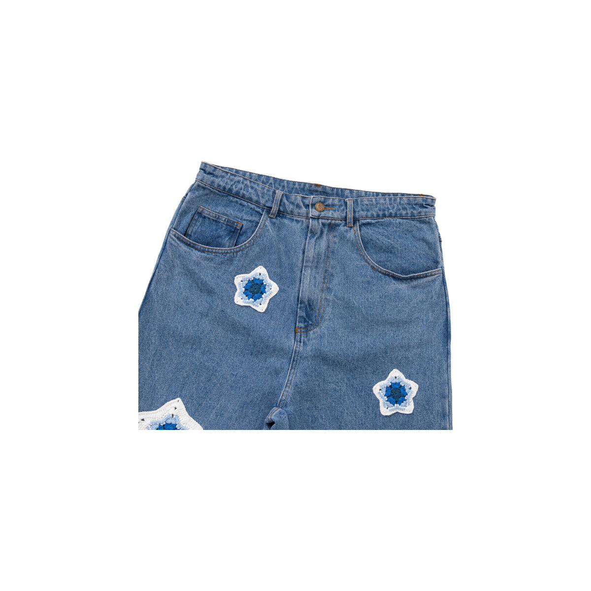 Arkyve 'Blue Star Crochet' Blue Jeans