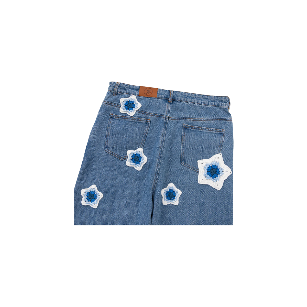 Arkyve 'Blue Star Crochet' Blue Jeans