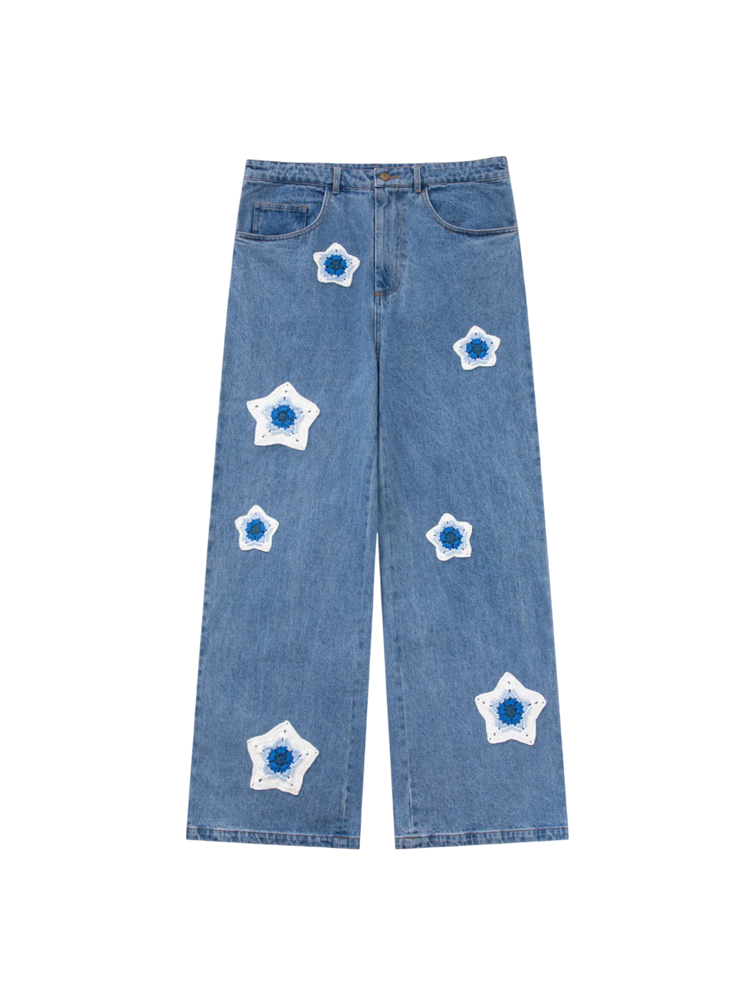 Arkyve 'Blue Star Crochet' Blue Jeans