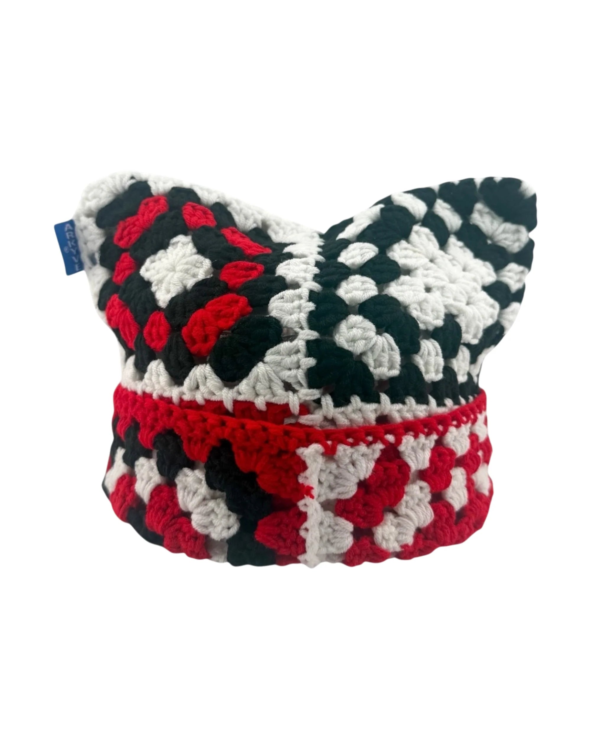 Arkyve 'Scarlet' Black Red & White Cat Hat