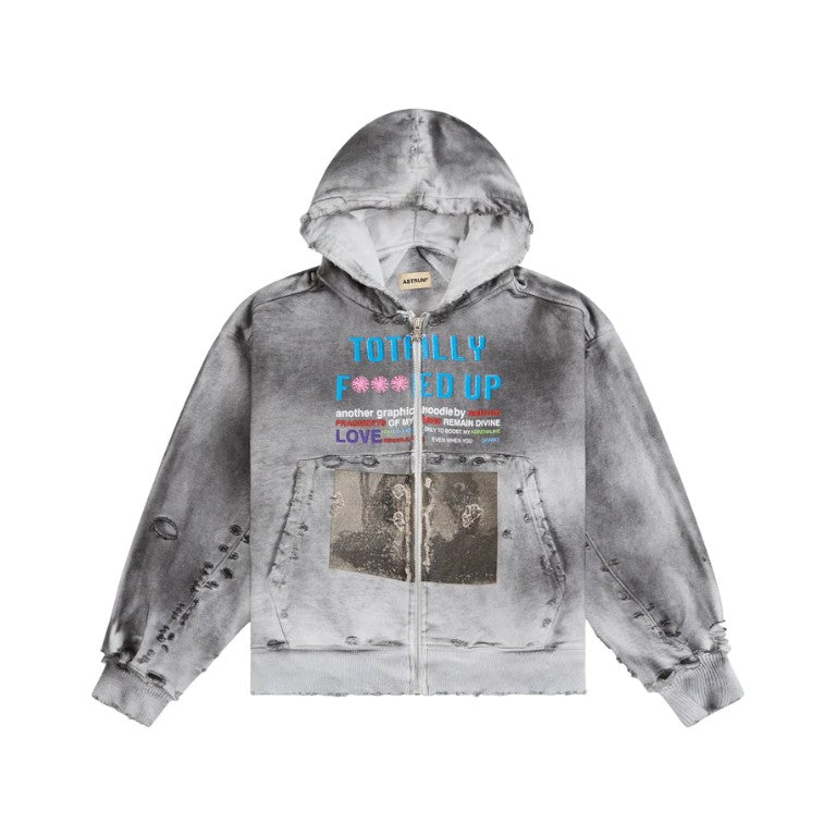 Astrum 'TFU' Grey Zip Up Hoodie