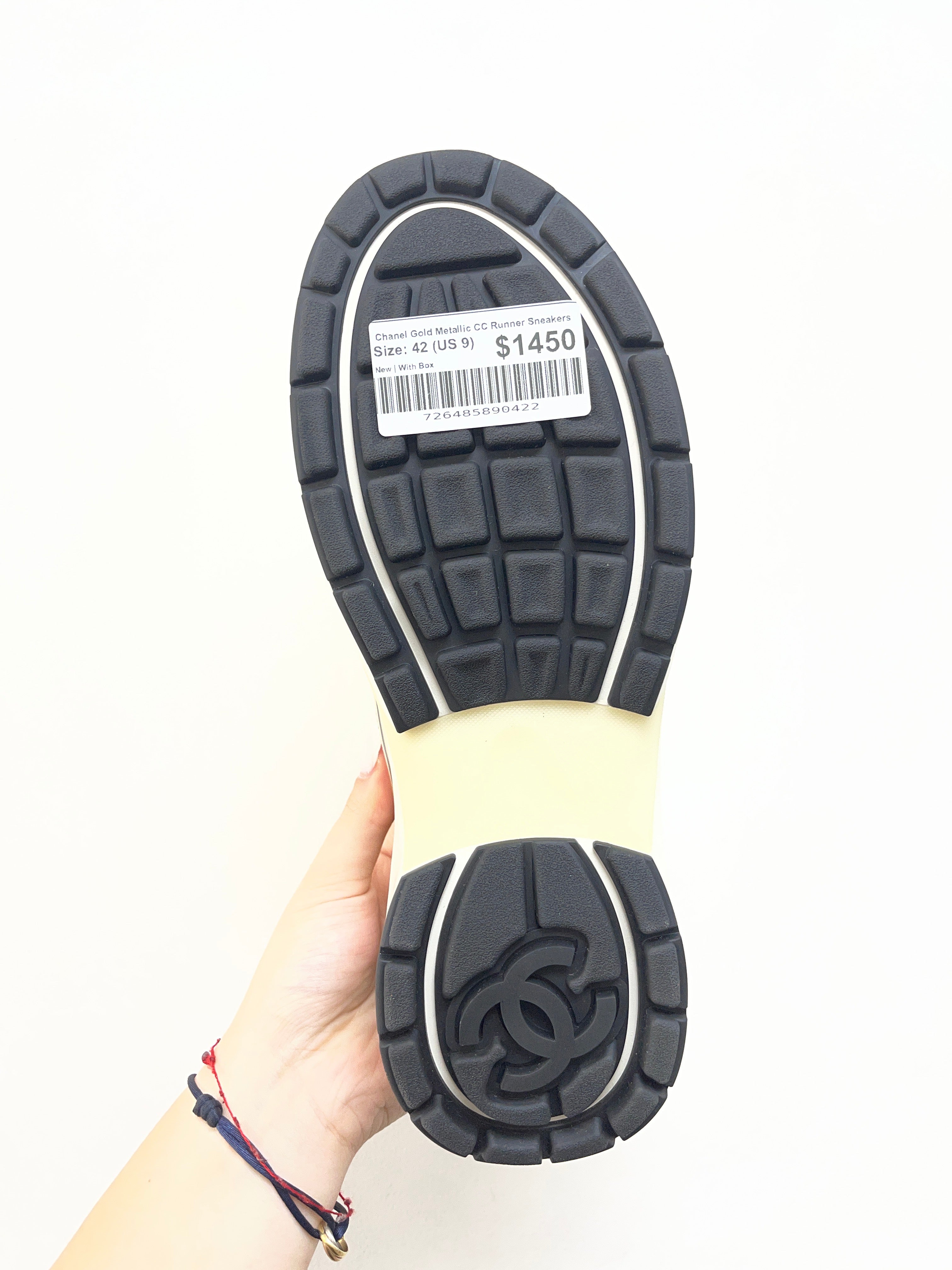 Chanel Gold Metallic CC Runner Sneakers