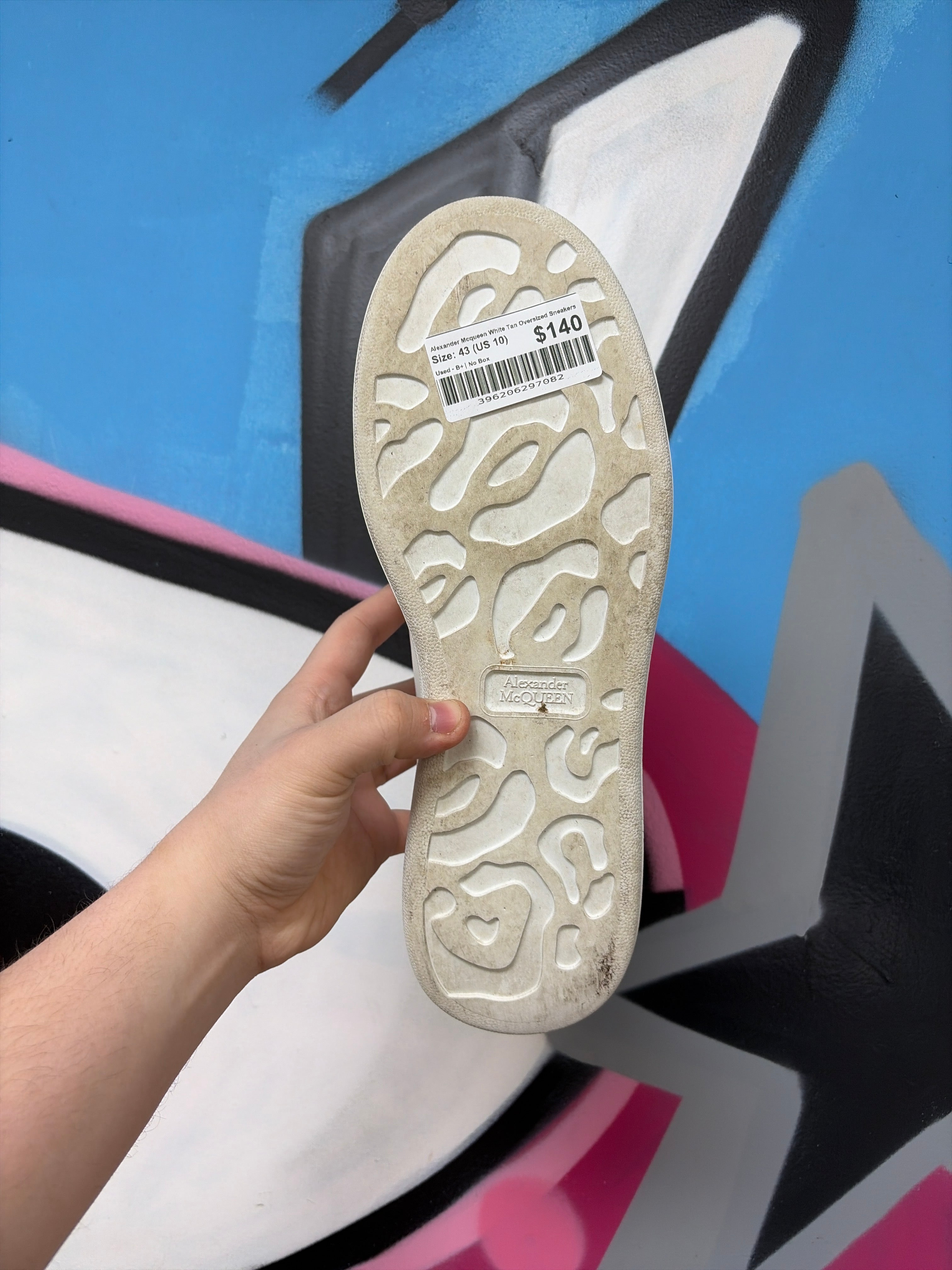 Alexander Mcqueen White Tan Oversized Sneakers