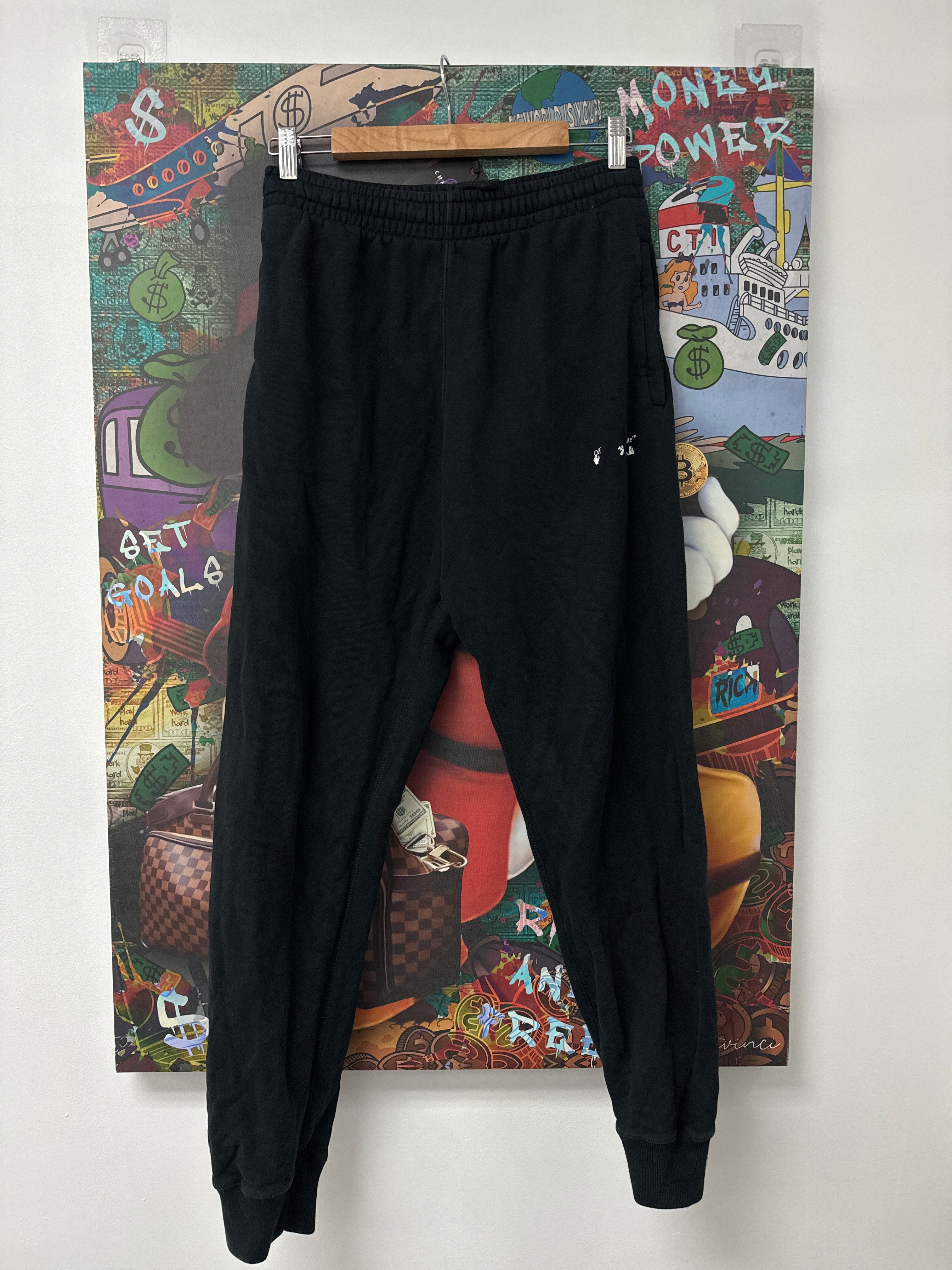 Off White Sweats Black Red Stripe Used Small N/A