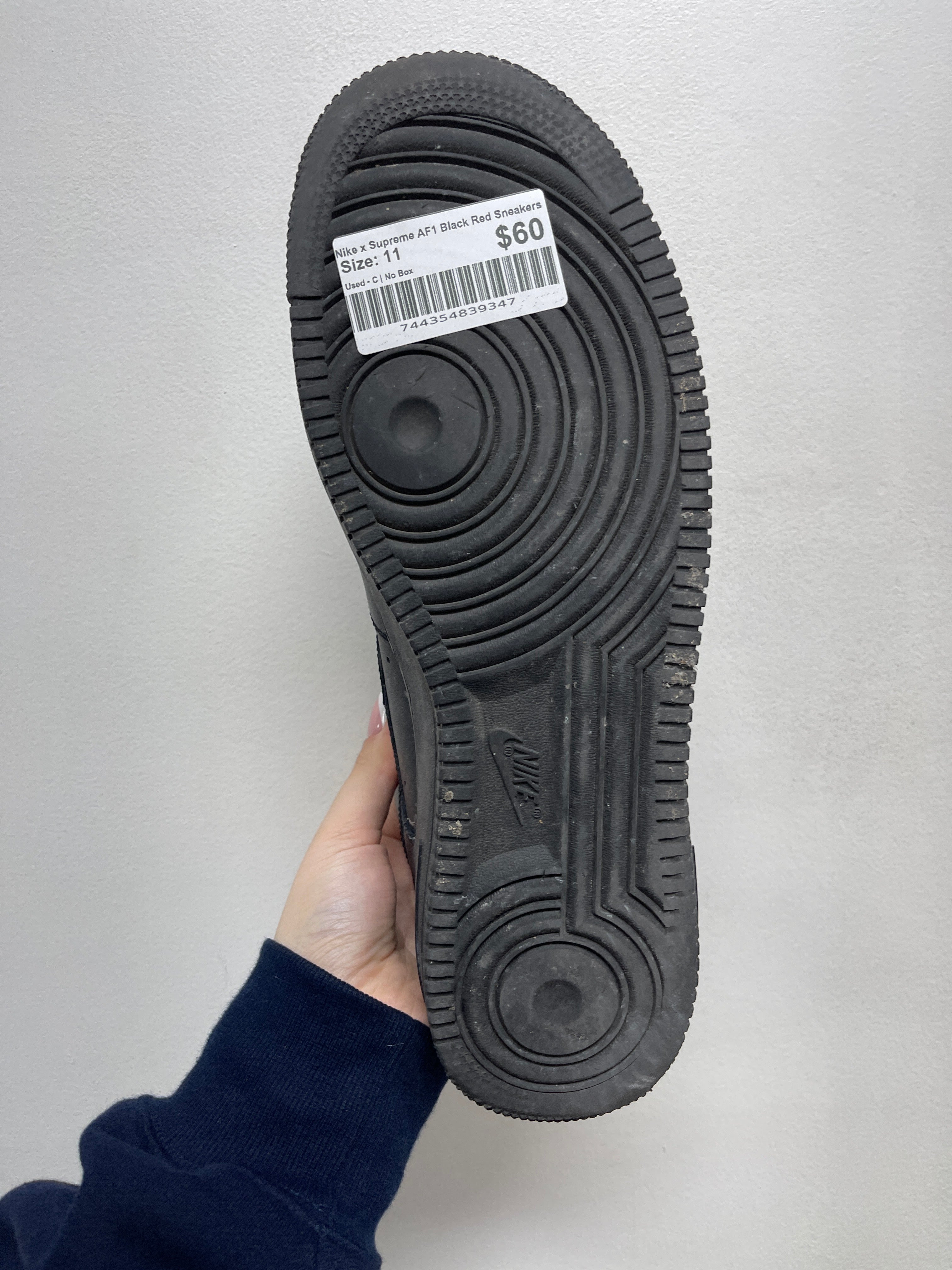 Nike x Supreme AF1 Black Red Sneakers