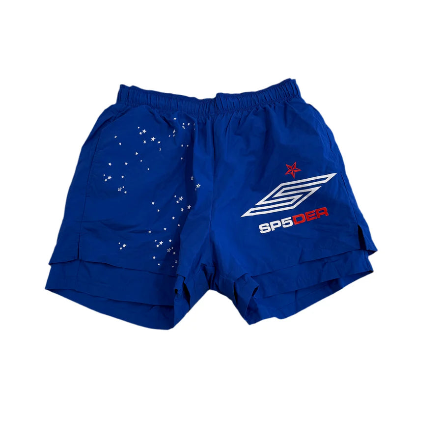 Sp5der Pro Double Layer Blue Shorts