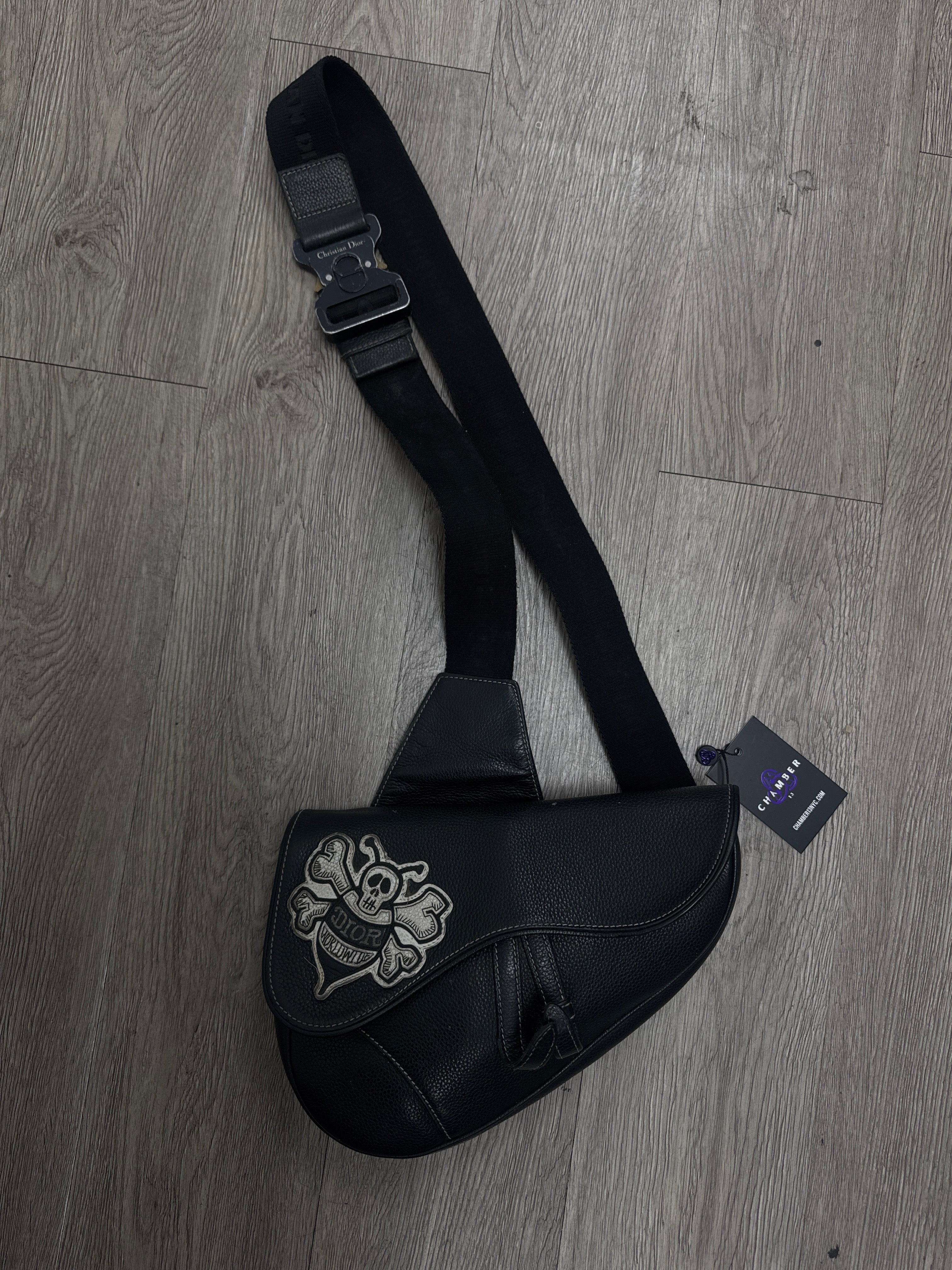 Dior Black Stussy Saddle Bag