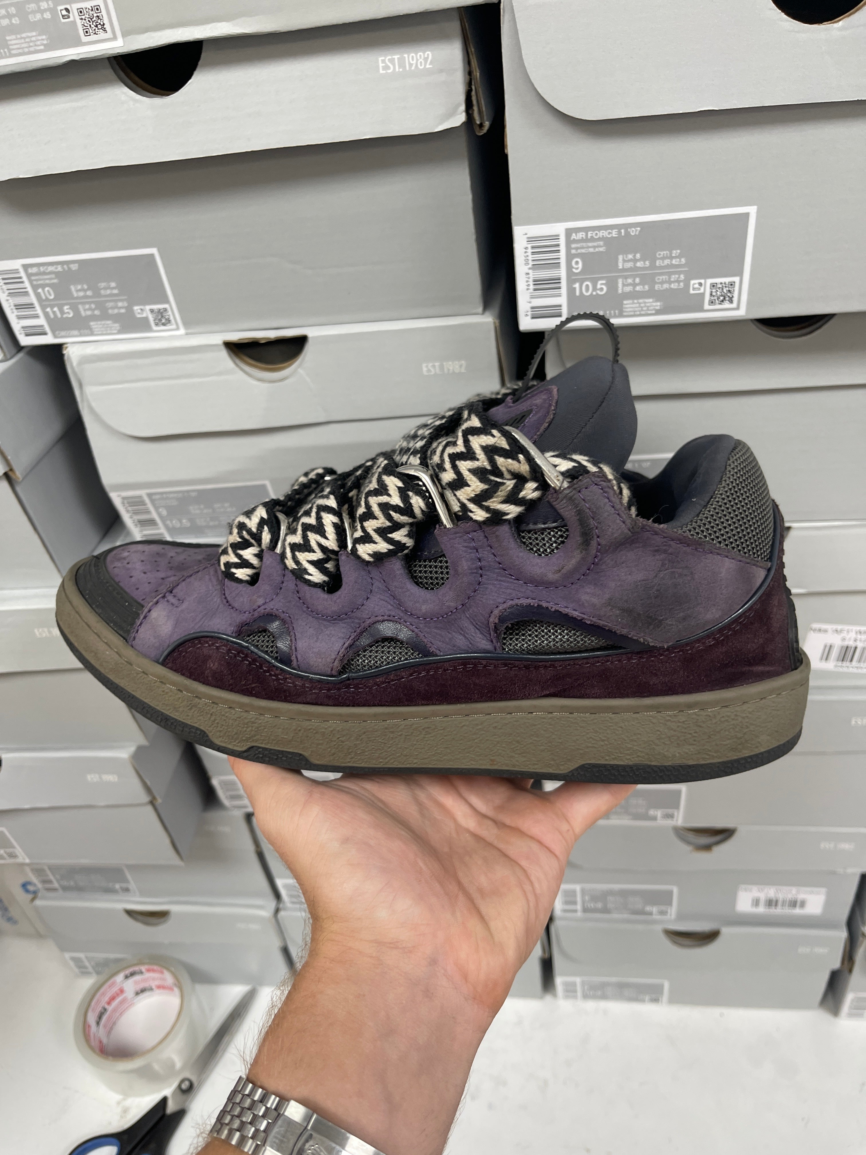 Lanvin Purple Curb Sneakers