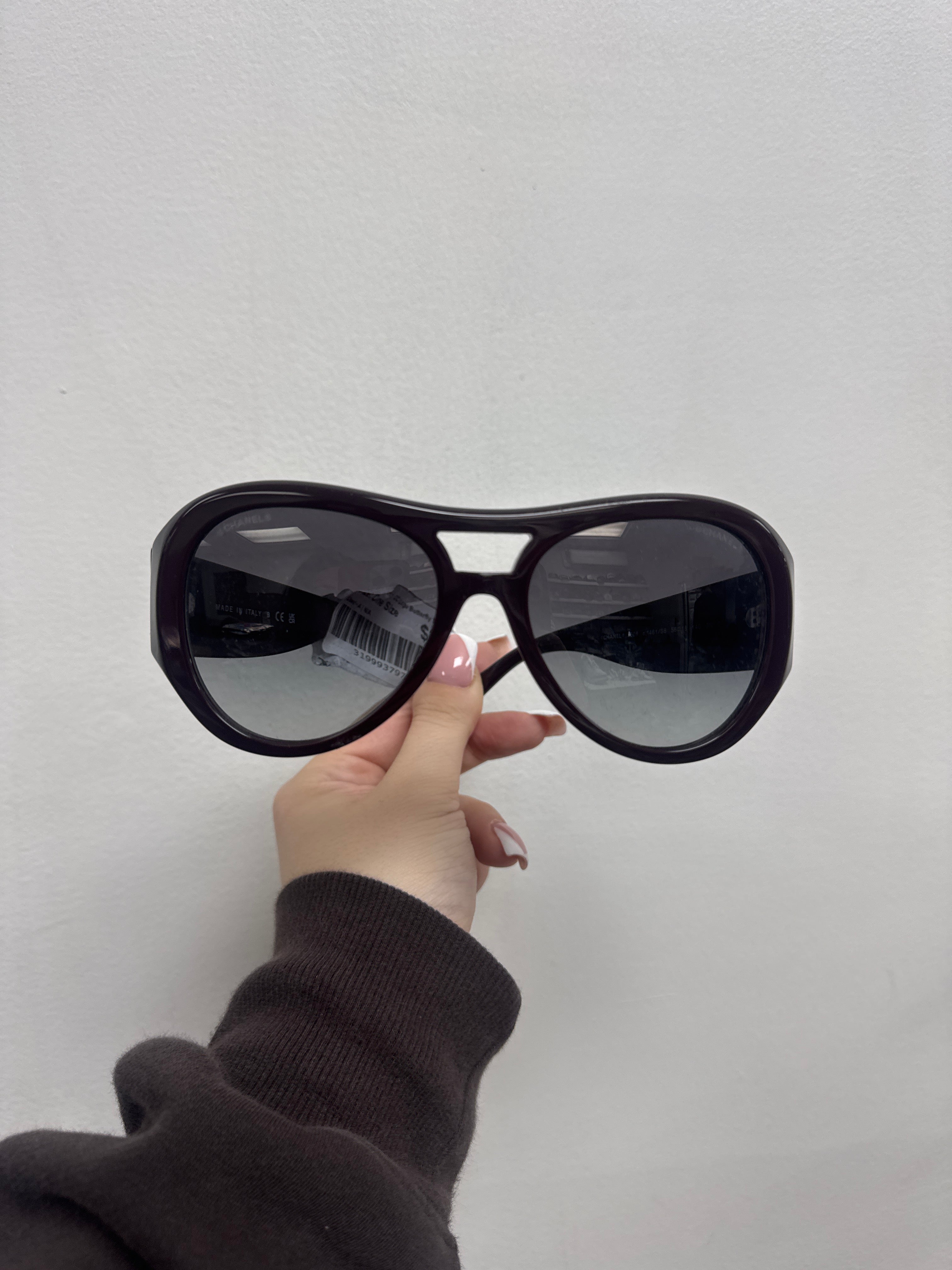 Chanel Burgundy CC Logo Butterfly Sunglasses