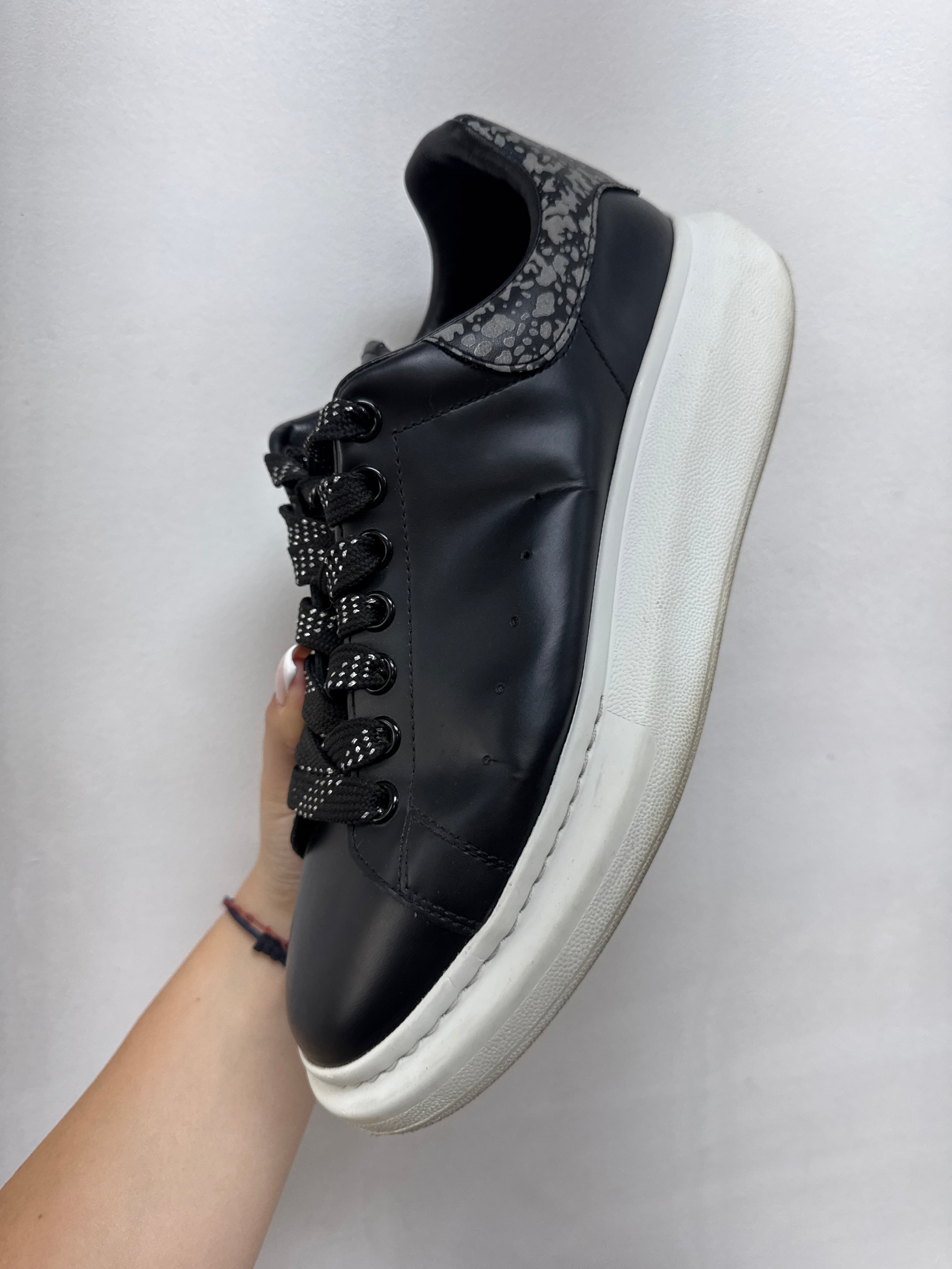 Alexander Mcqueen Black White Oversized Sneakers