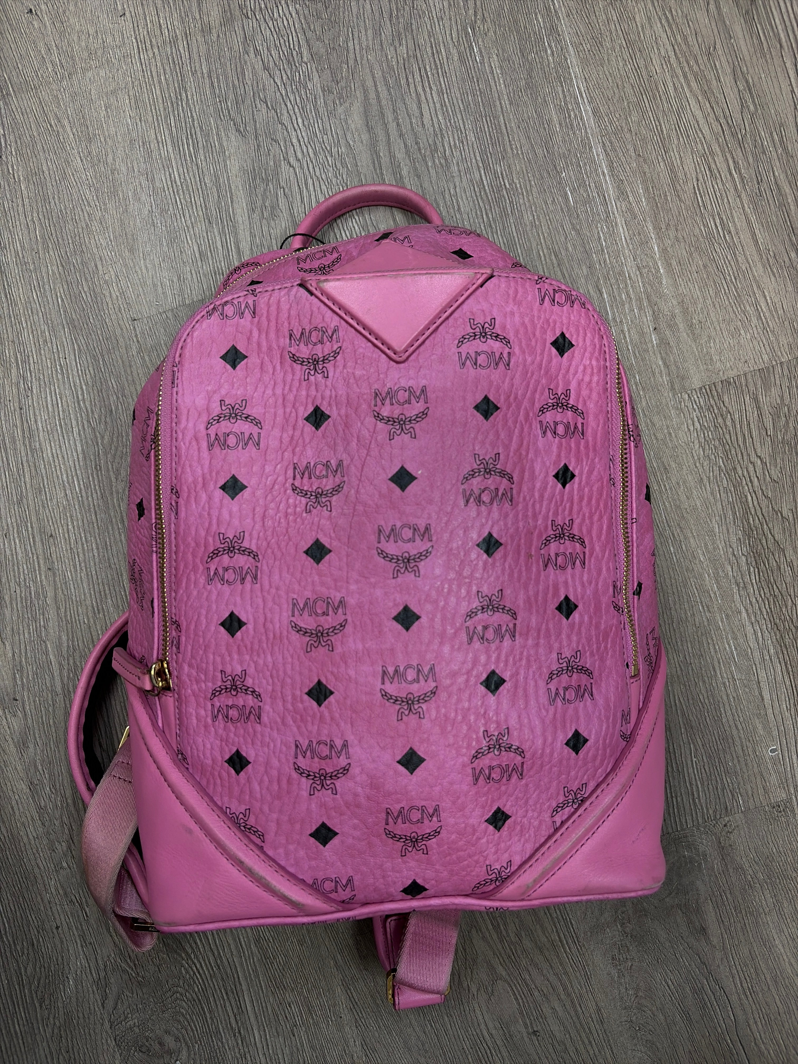 MCM Pink Monogram Backpack
