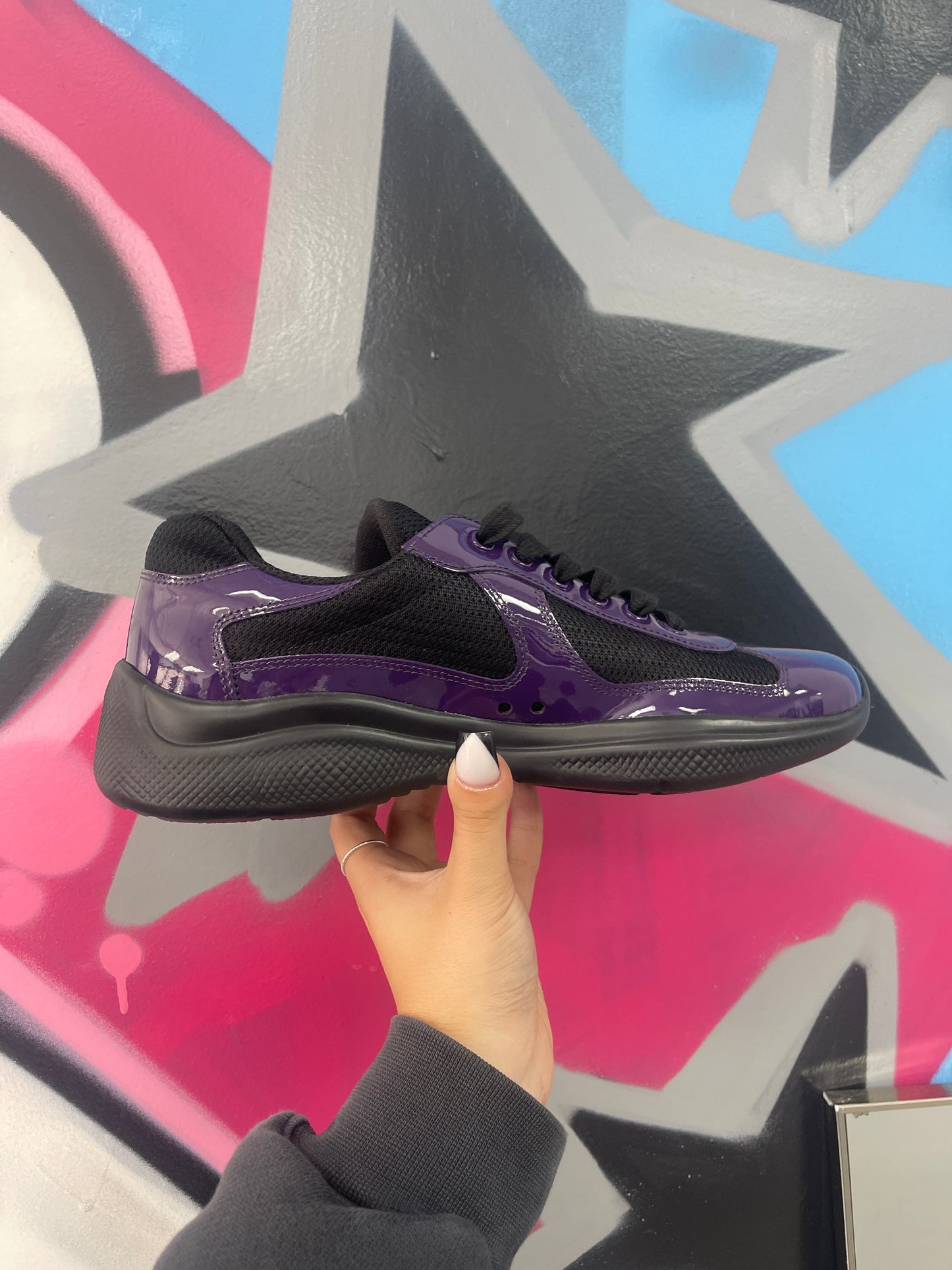 Prada Cup Purple Black Like New 7P (US 8.5) No Box