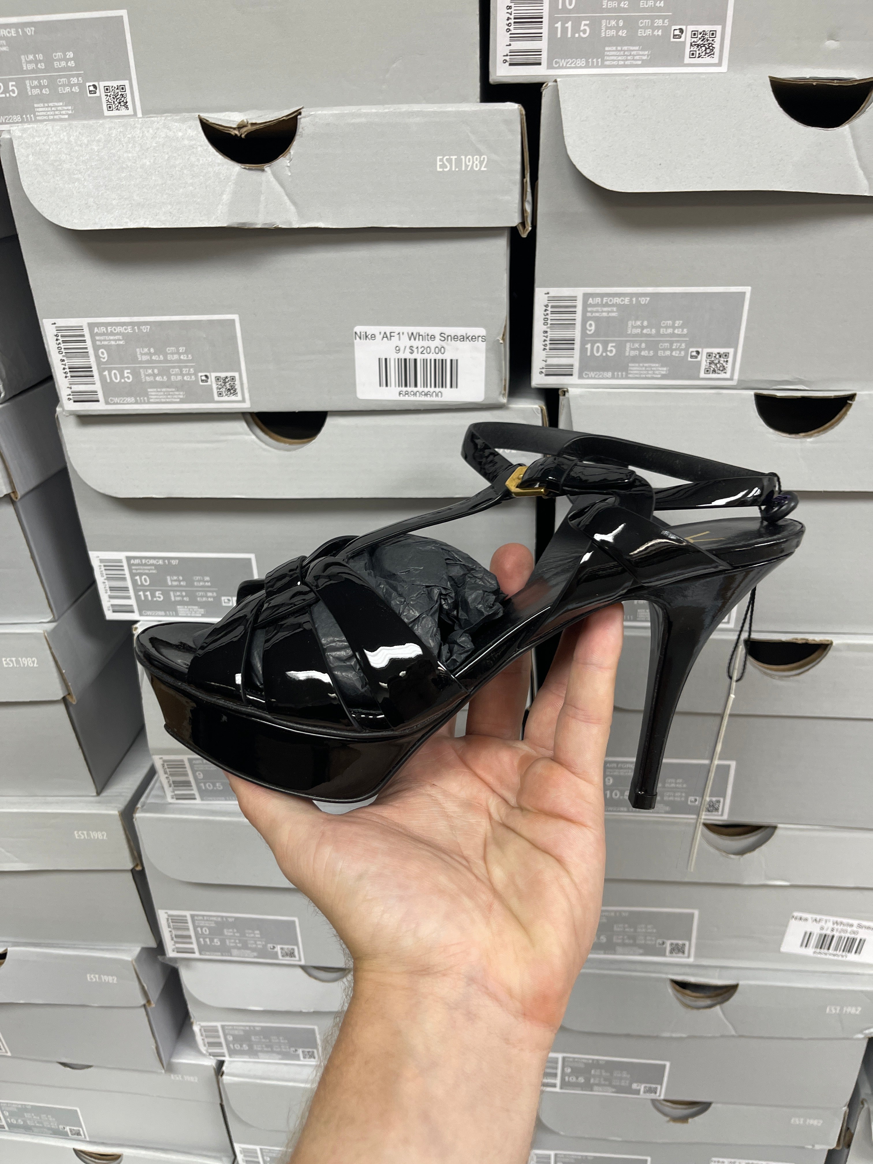 YSL Tribute T-Strap Heels